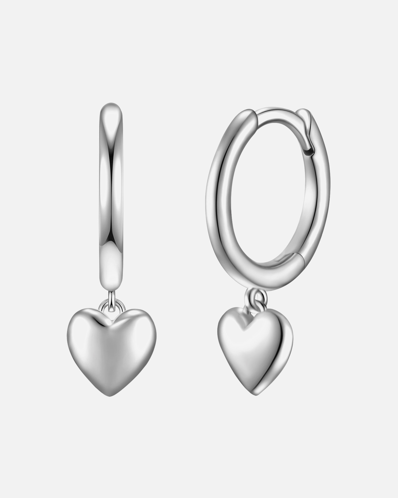 Créoles pour Femme Glanzstücke München Créoles Coeur en Argent Sterling en argent 18,0 mm