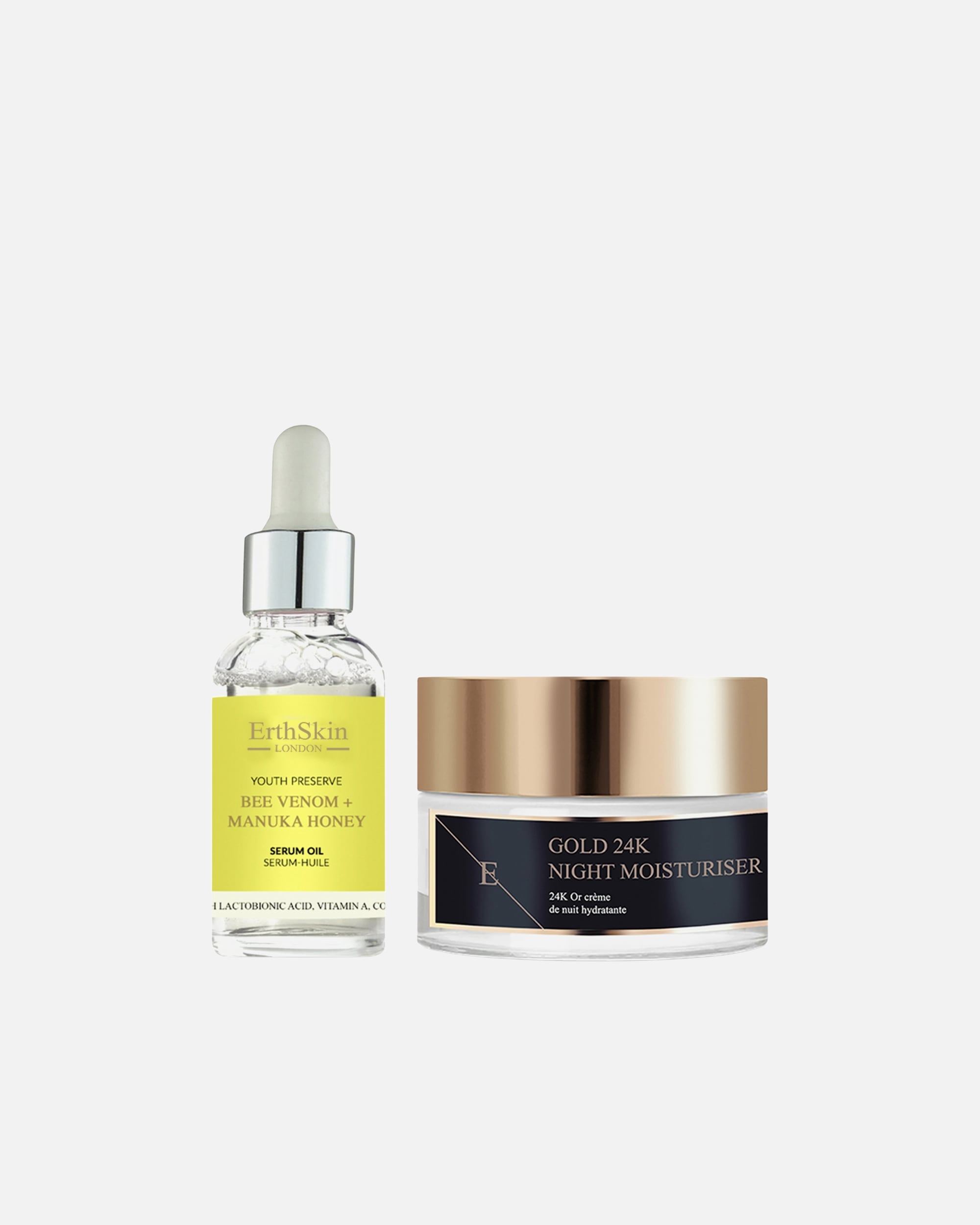 Coffret soin visage pour Femme ErthSkin London Duo Bienenöl + Gold Night 1 pièce