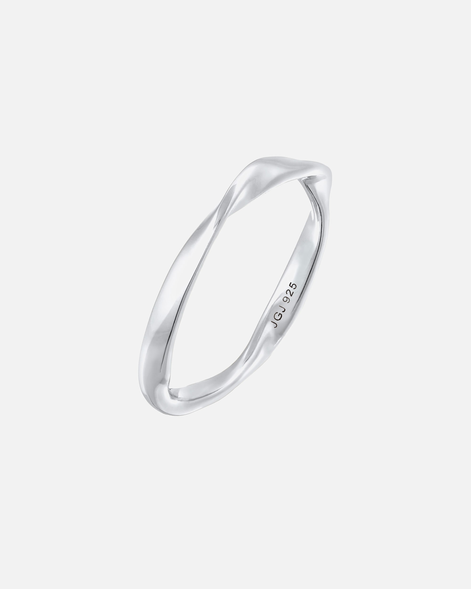 Bague pour Femme Elli Femmes bande torsadée pile basique en argent sterling 925 52