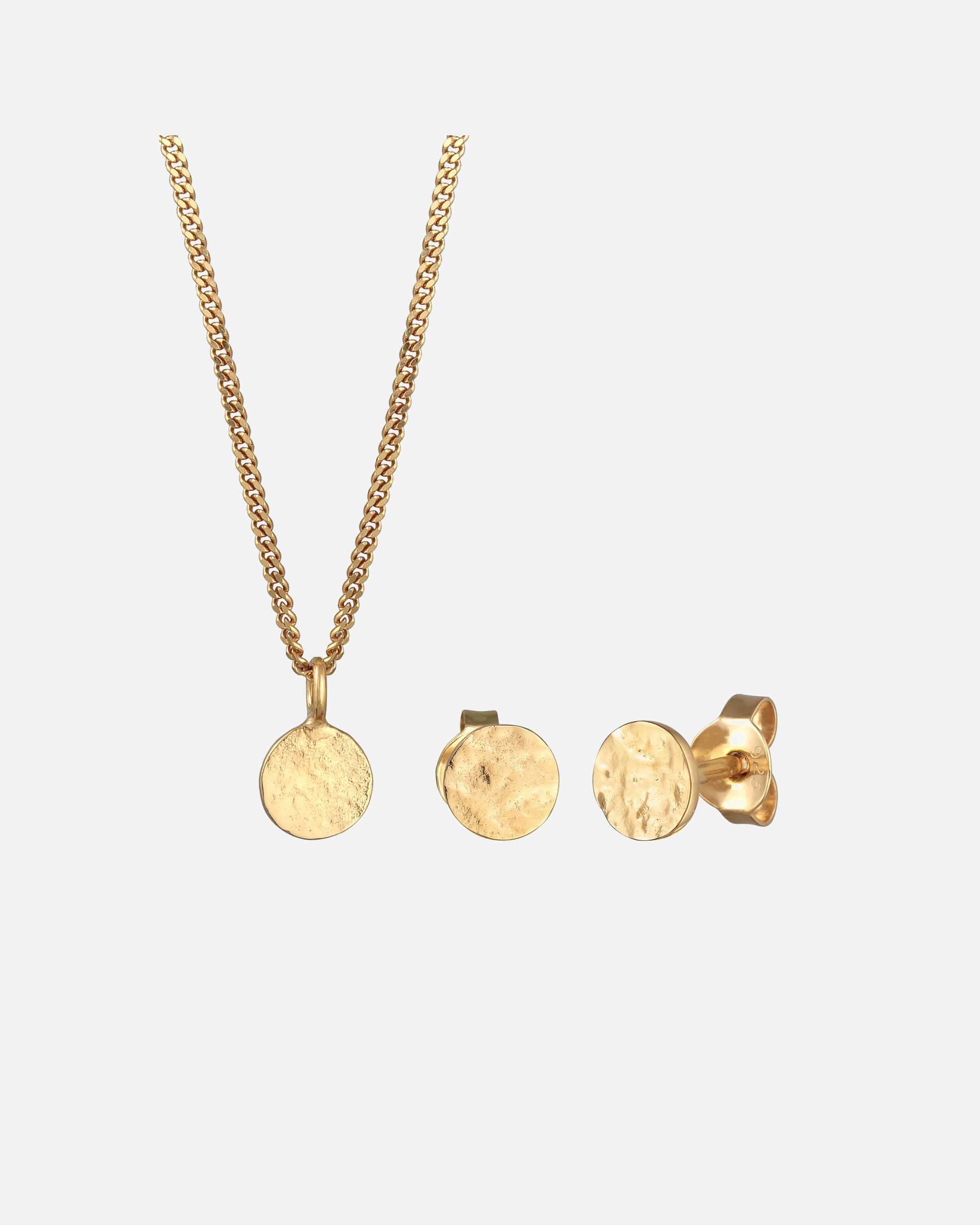 Bijoux pour Femme Elli Femmes pendentif plaquette set clous d'oreilles en argent sterling 925 golfarben