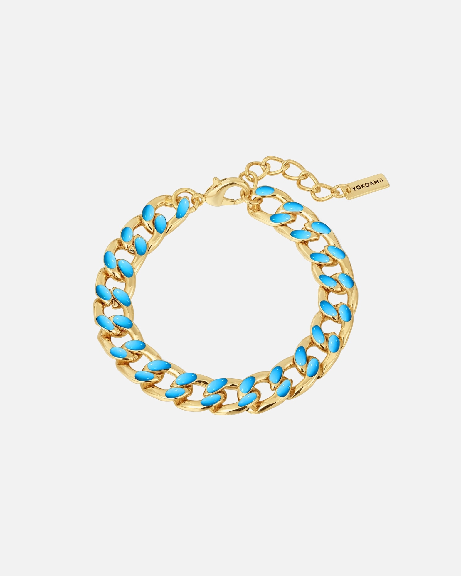 Bracelet pour Femme Yokoamii Bracelet en Alliage de fer en Or rose Longueur de base 18 cm + Rallonge 3 cm