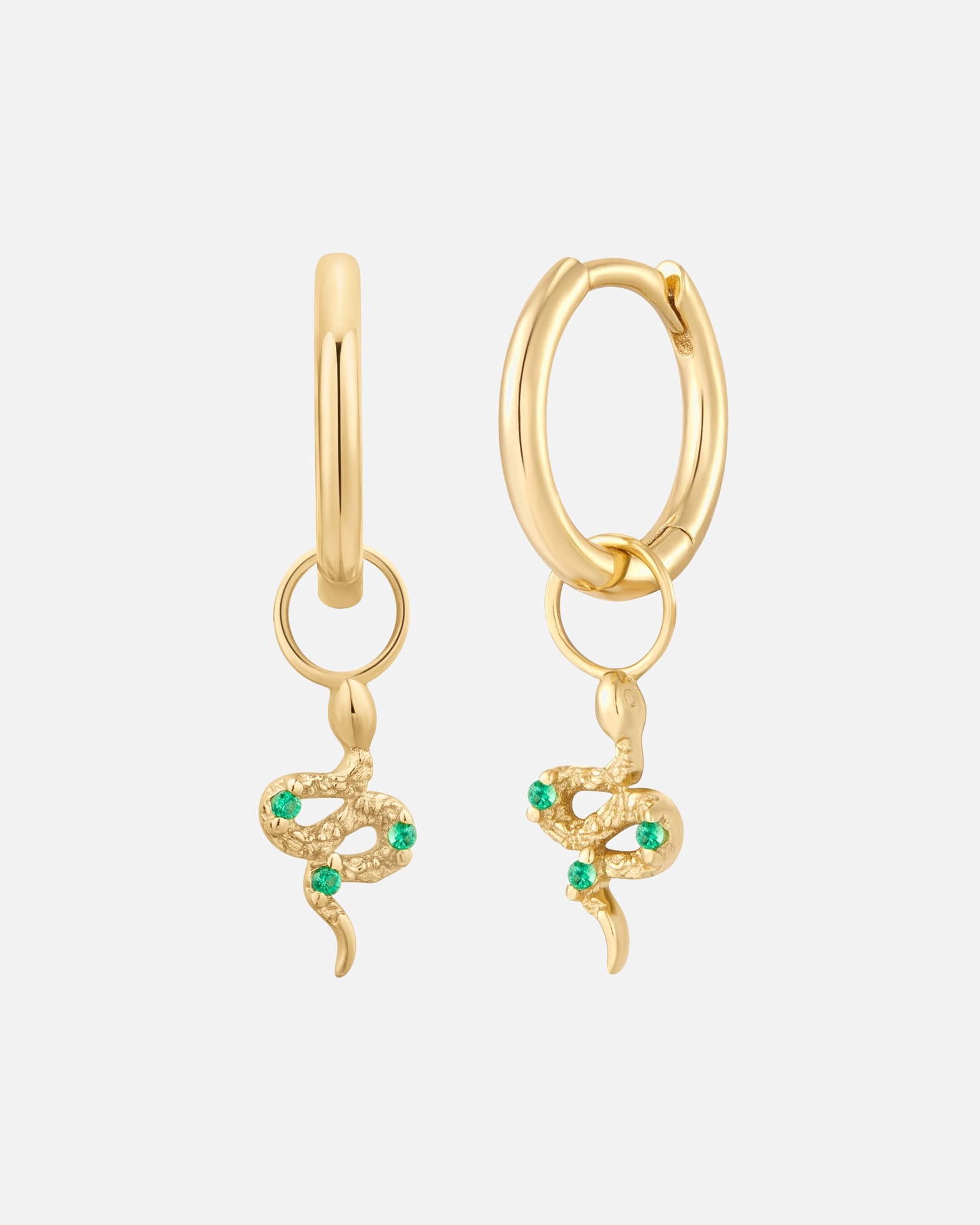 Créoles pour Femme Glanzstücke München Boucles d´oreilles Serpent en Argent sterling en Or jaune 22,2 mm