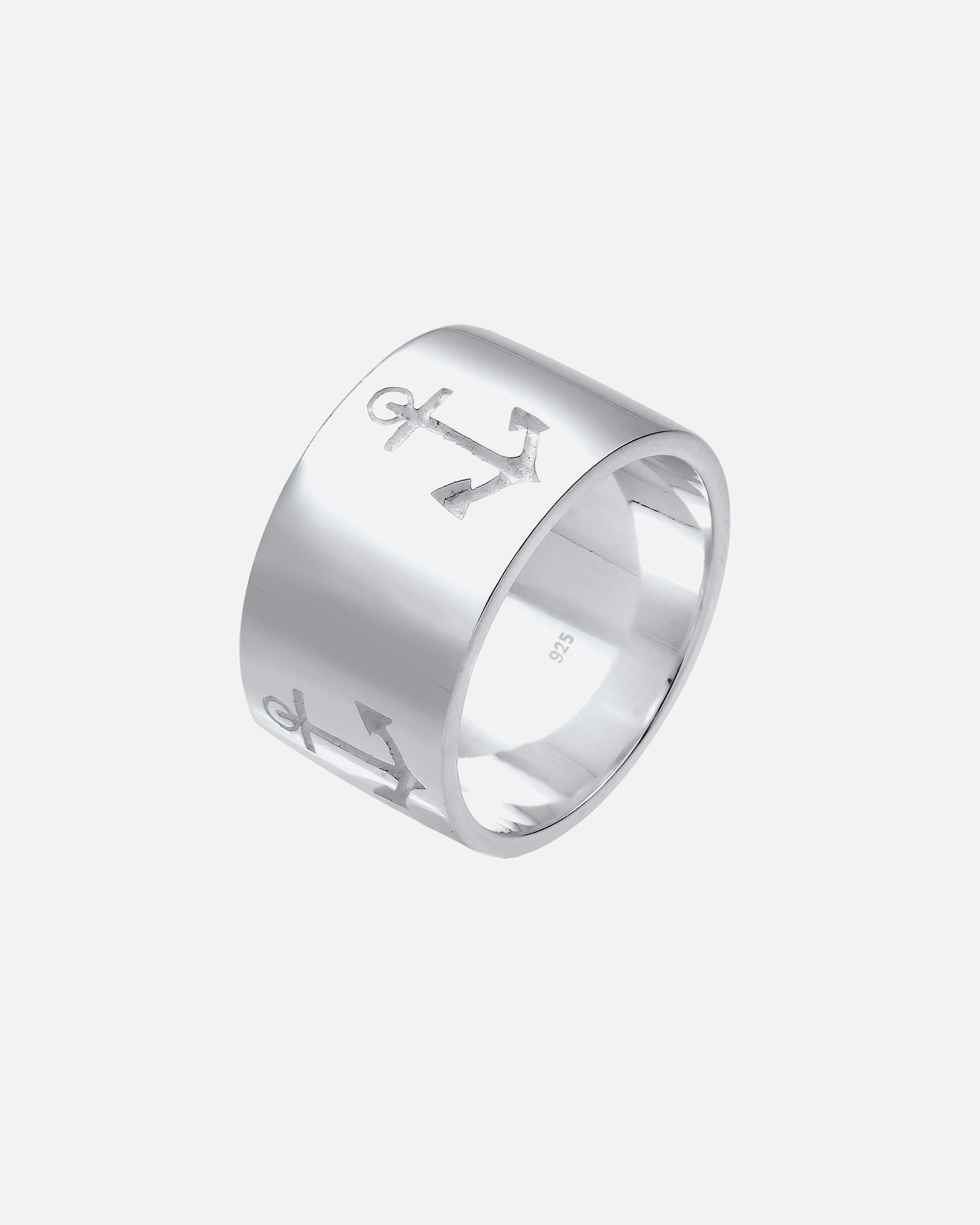 Bague pour Femme Elli Basic anneau de bande symbole ancre maritime 925 Argent 52