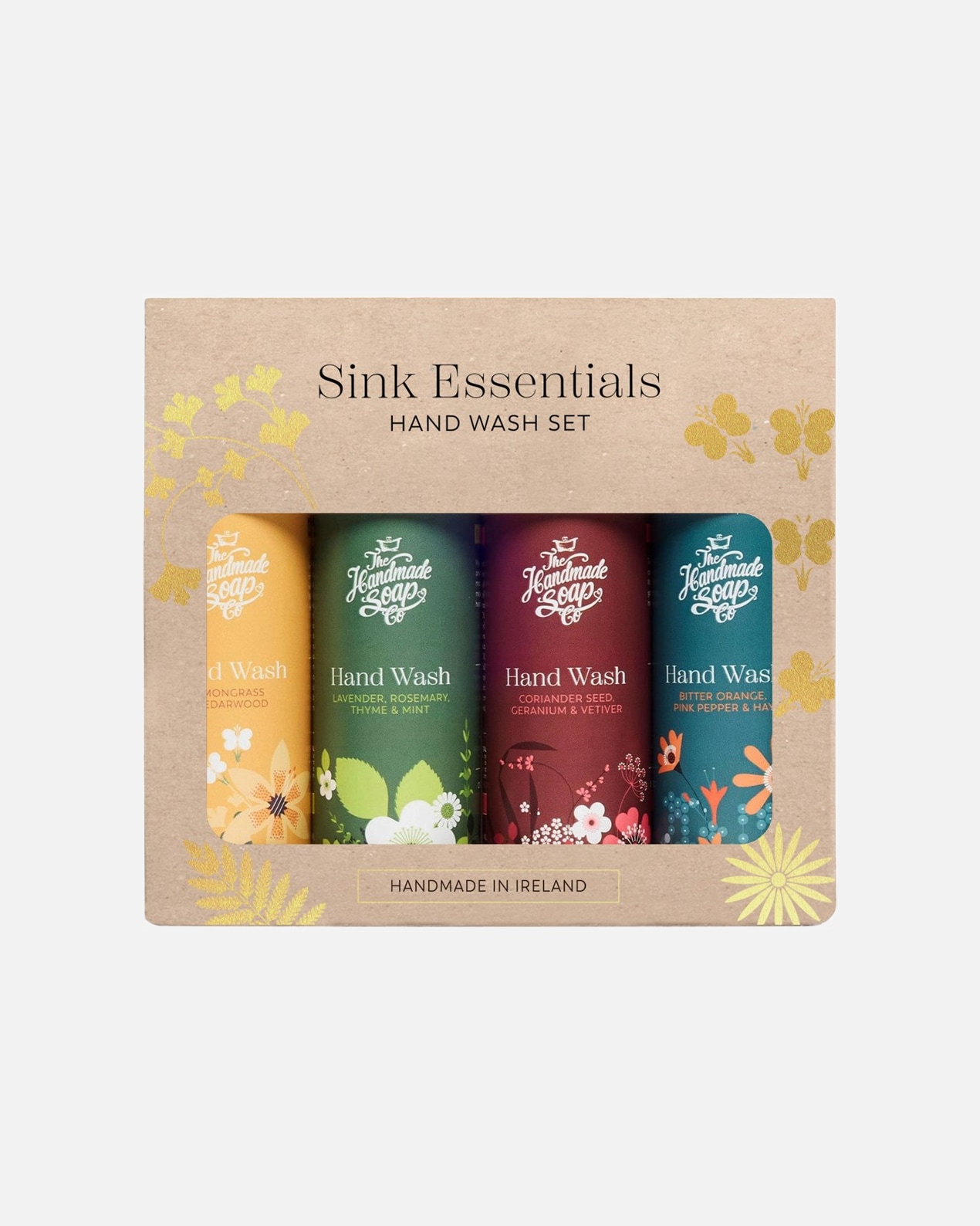 Kit de soins pour les ongles pour Unisexe The Handmade Soap Set cadeau Handwash Savon pour les mains Lemongrass 100ml + Savon pour les mains Orange amère 100ml + Savon pour les mains Lavande 100ml + Savon pour les mains Graines de coriandre 100ml