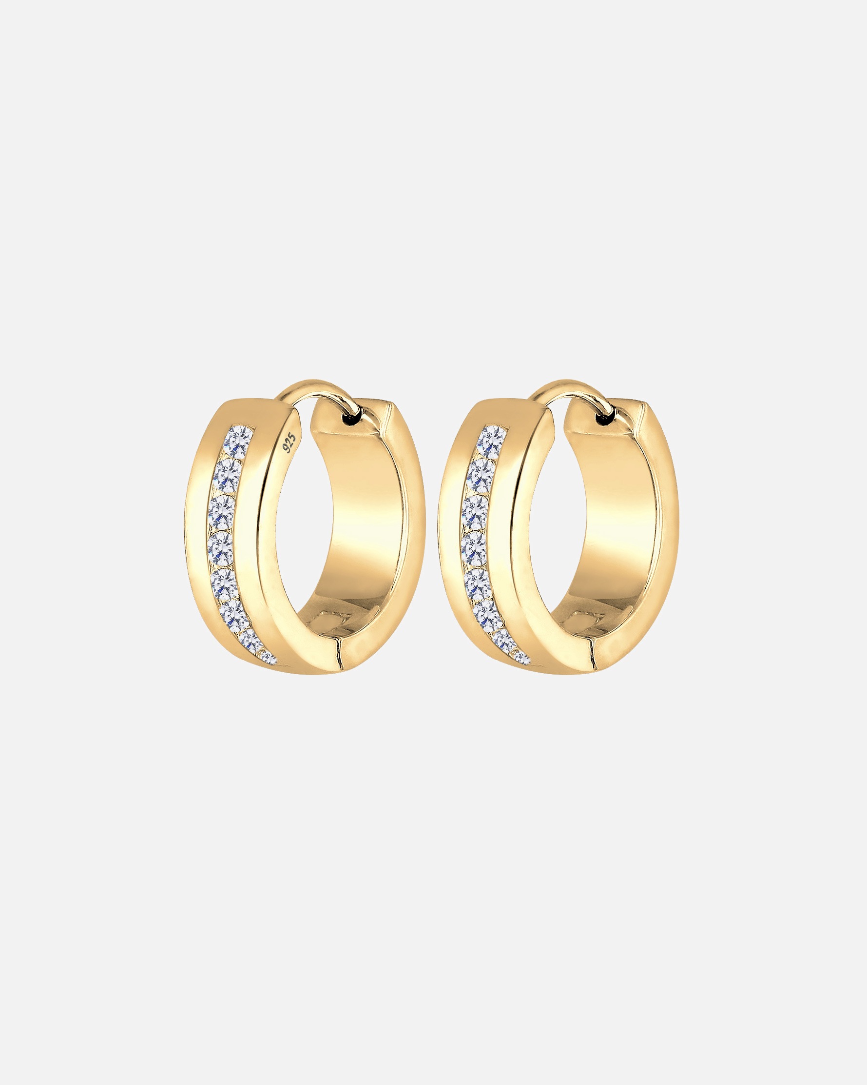 Boucles d'oreilles pour Femme Elli Créoles Zirconia Basic Glamour Elegant Argent 925 goldfarben