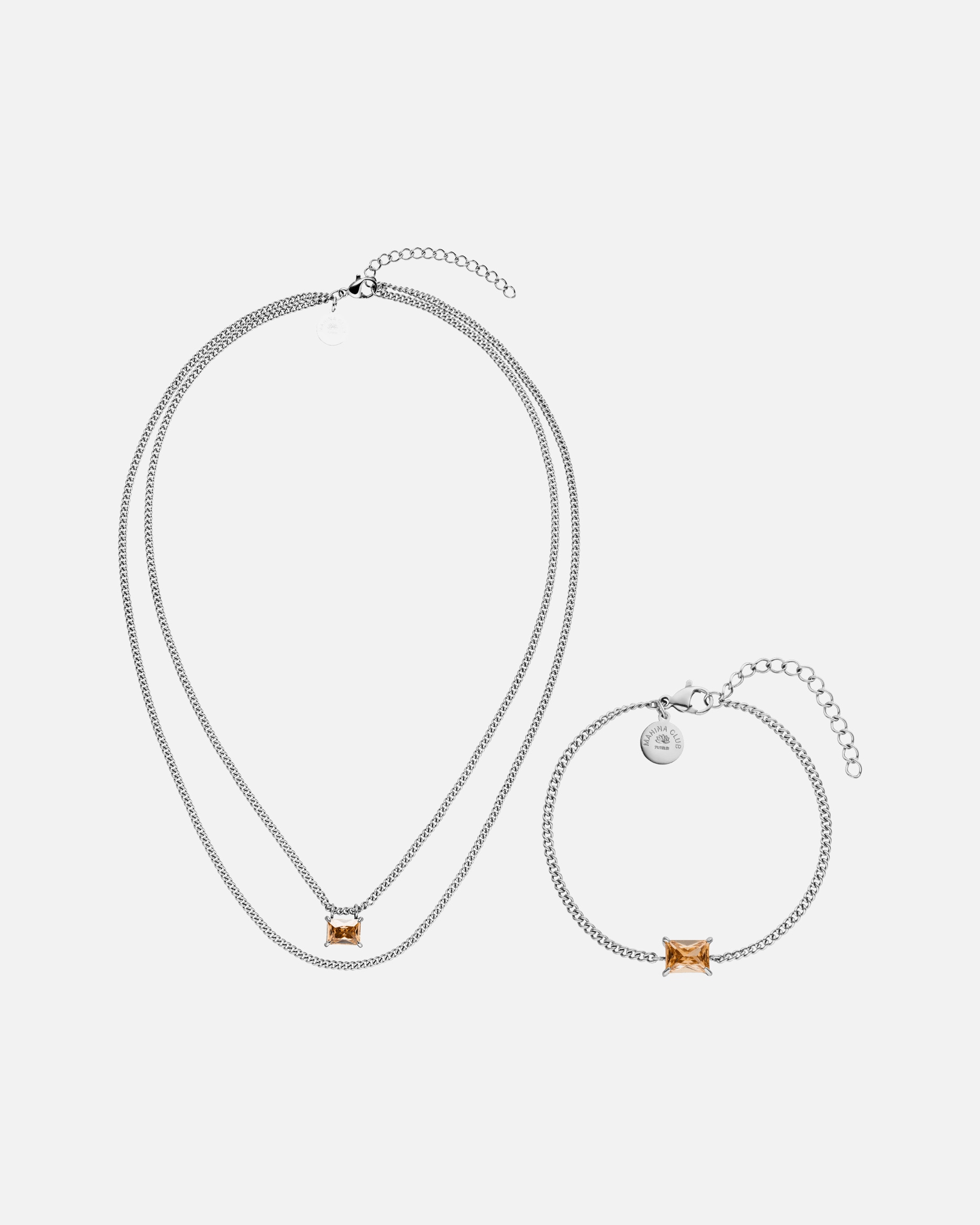 Parure de bijoux pour Unisexe Purelei Radiant Ensemble de bijoux 100% acier inoxydable Argent