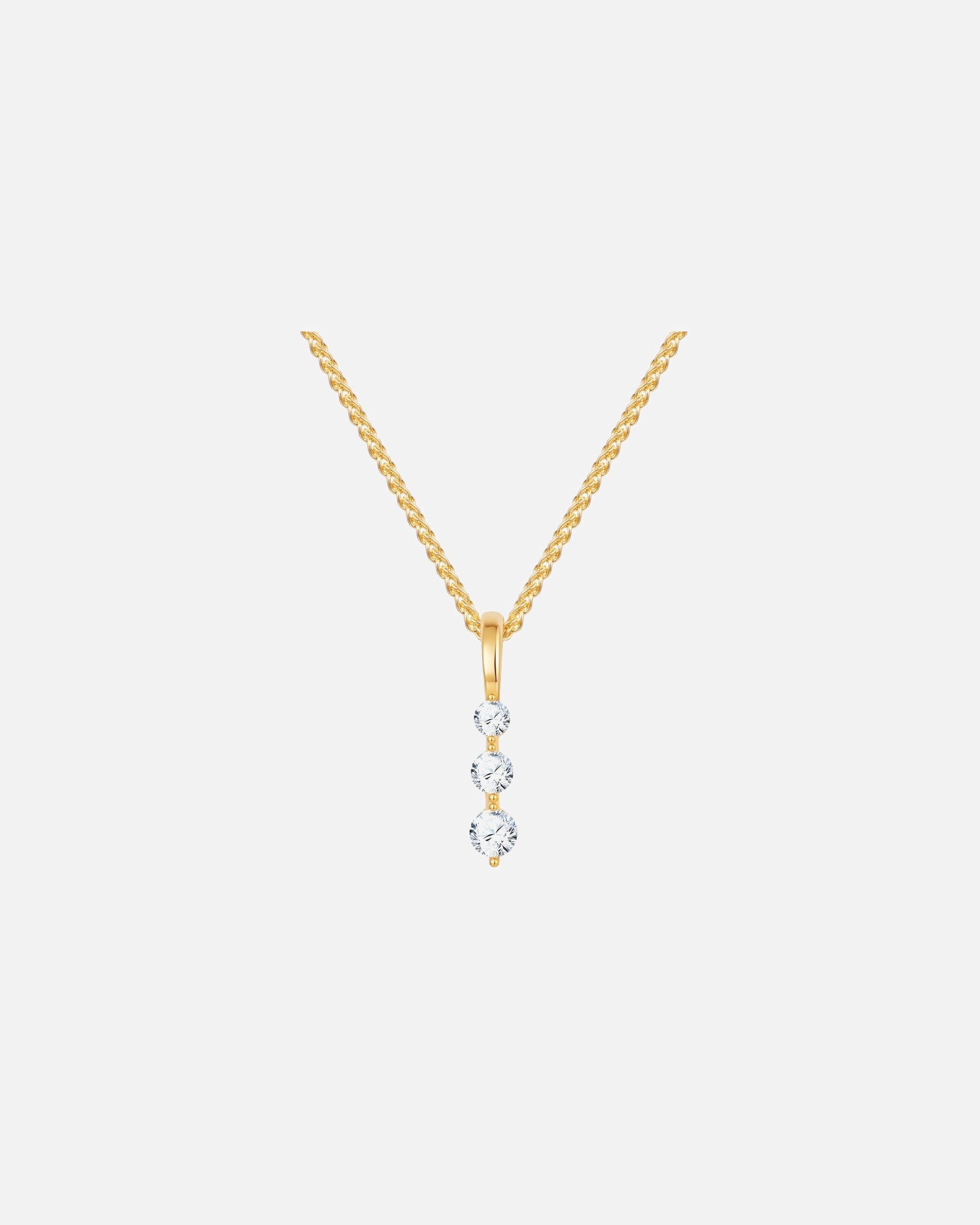 Collier pour Femme Lulu & Jane Collier en laiton en Or avec Zircon 42,0 cm Basiskette + 5,0 cm Verlängerung