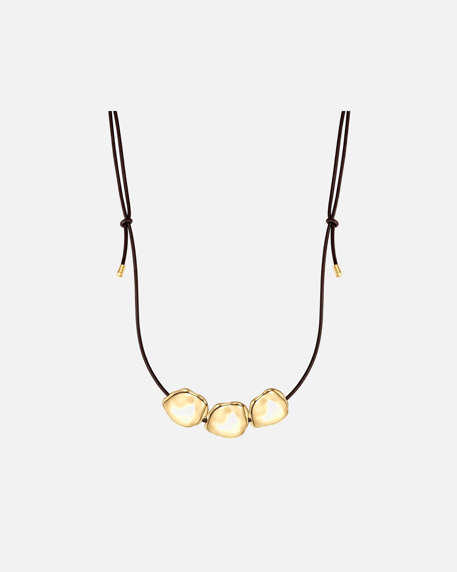 Collier pour Femme Yokoamii Collier en cuir marron Réglable 42,0 - 88,0 cm