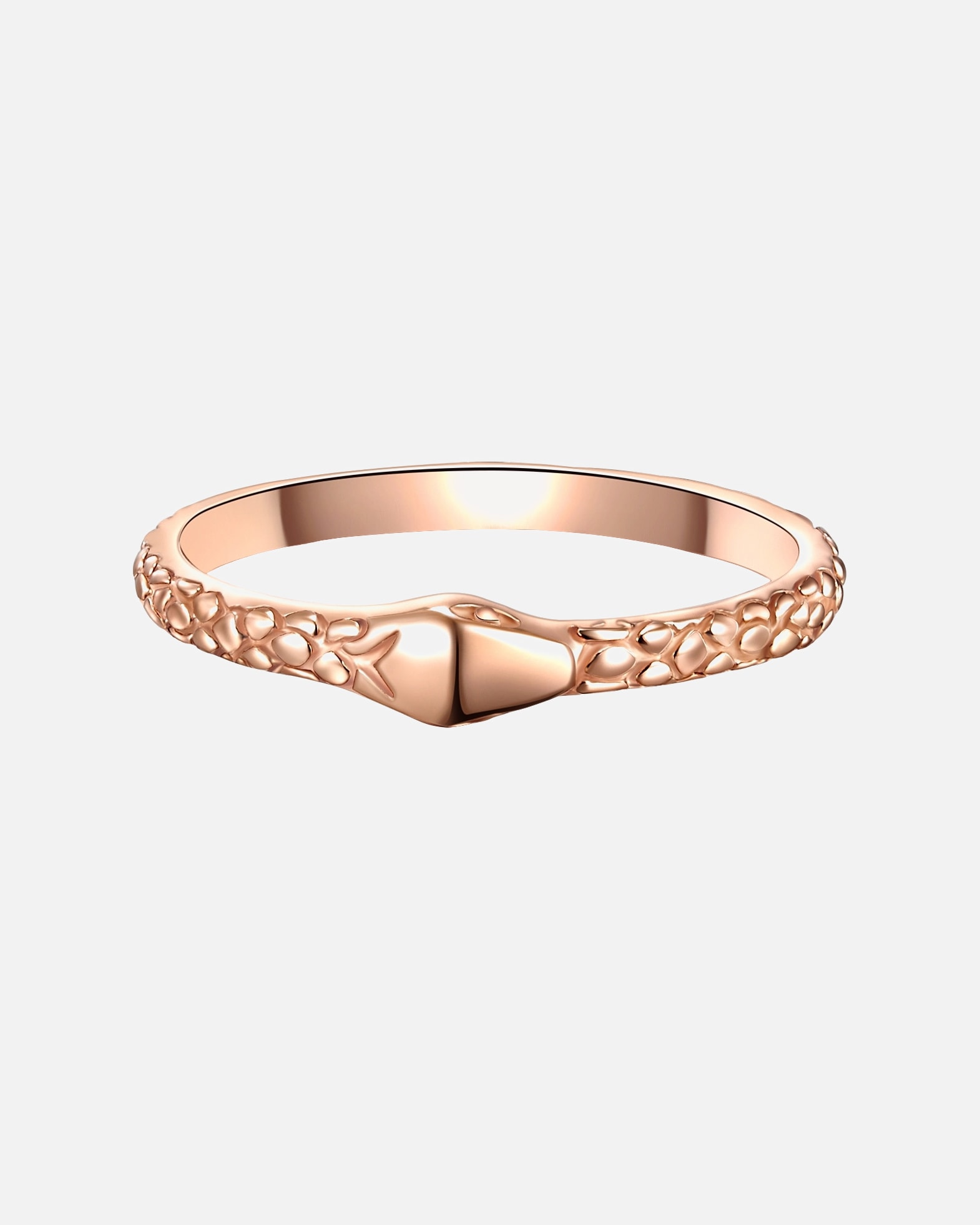 Bague pour Femme Glanzstücke München Bague en argent Tête de serpent Argent sterling en Or rose 56
