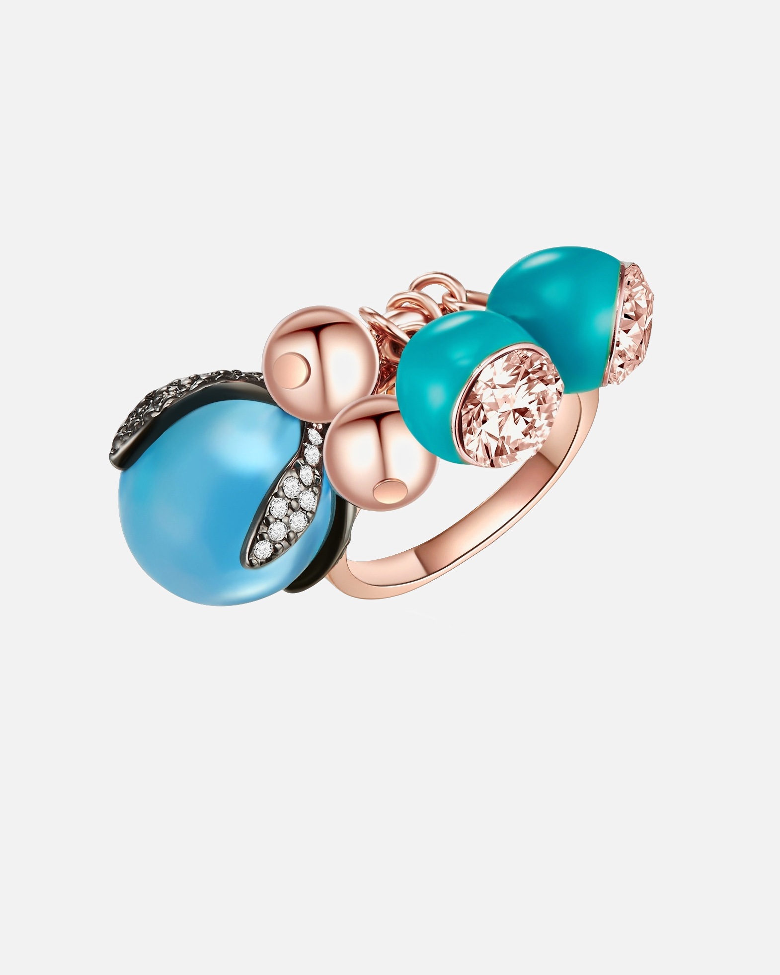 Bague pour Femme Bague Alliage de fer Orné de cristaux Swarovski® en Or rose 52