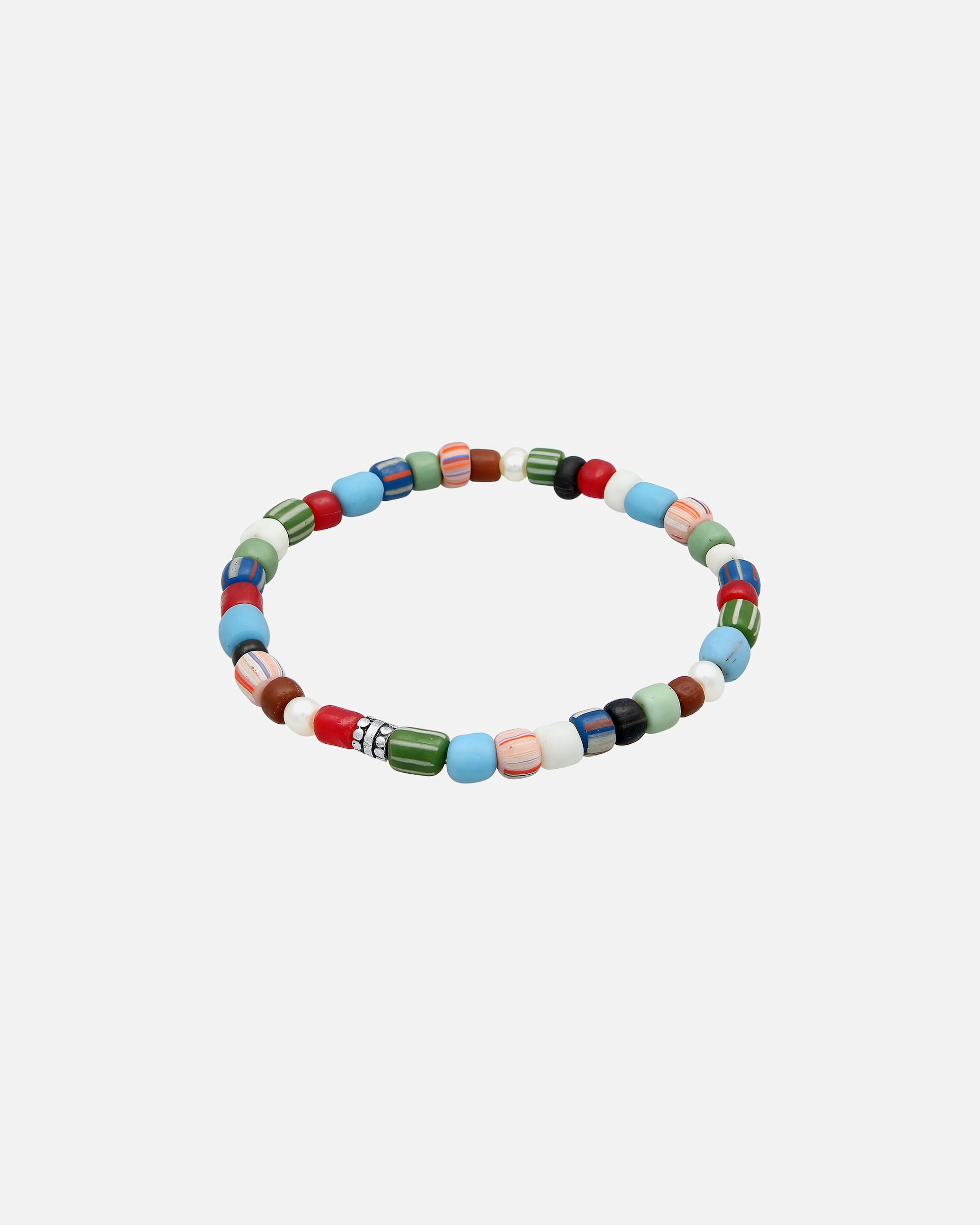 Bracelet pour Homme KUZZOI Glas Beads Bunt Süßwasserperlen 925 Silber 23