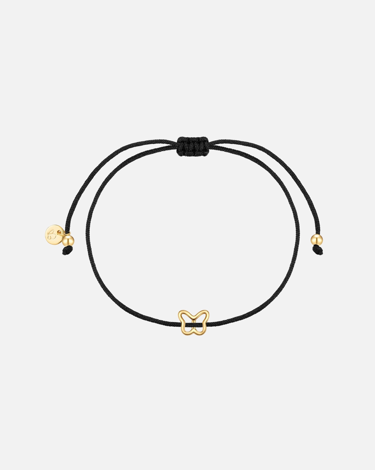 Bracelet pour Femme Glanzstücke München Bracelet Papillon en Argent Sterling en or jaune avec Bracelet Textile Réglable 15,0 - 22,0 cm