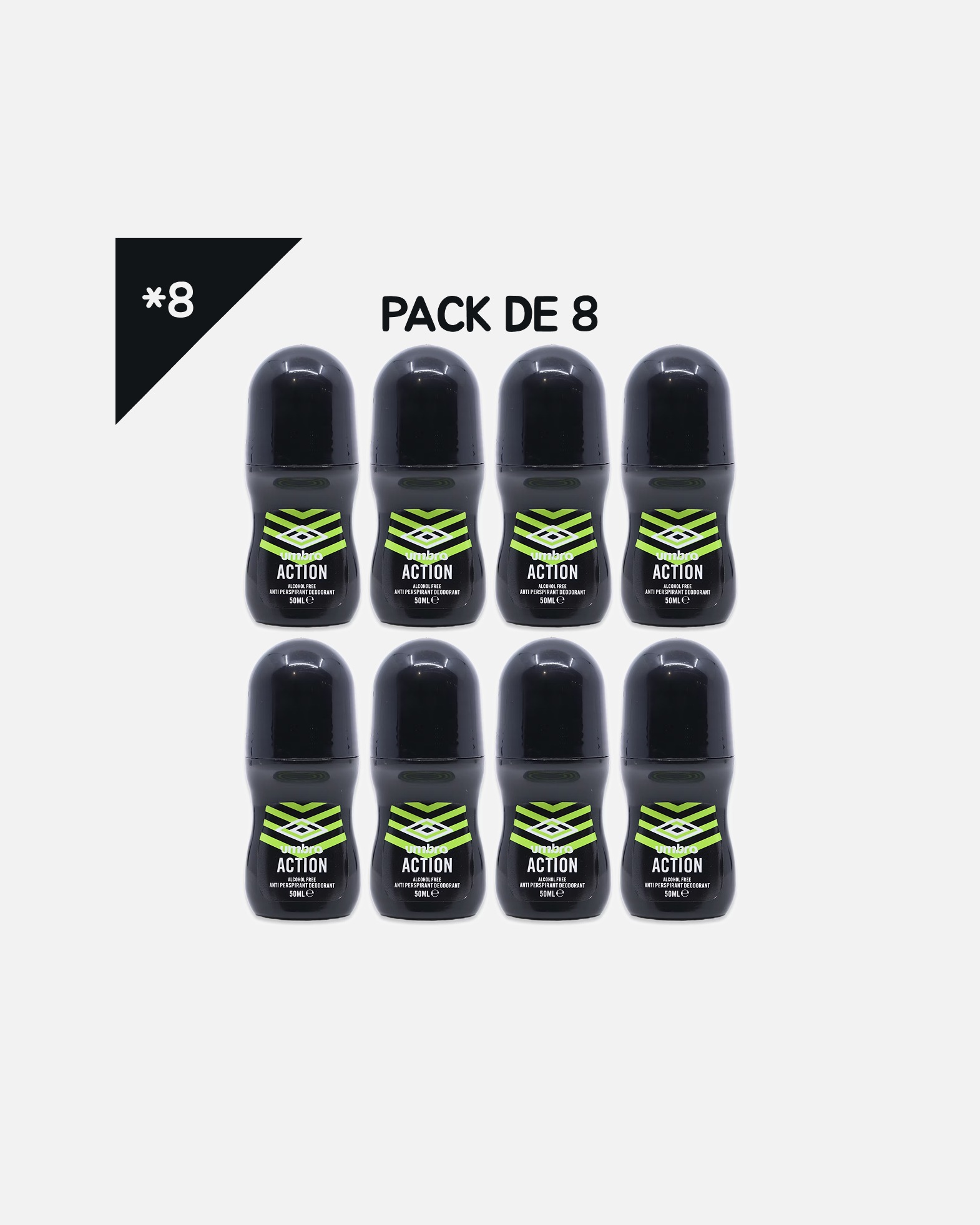 Déodorant pour Unisexe Umbro Déodorant Roll On Action 50 ml * 8