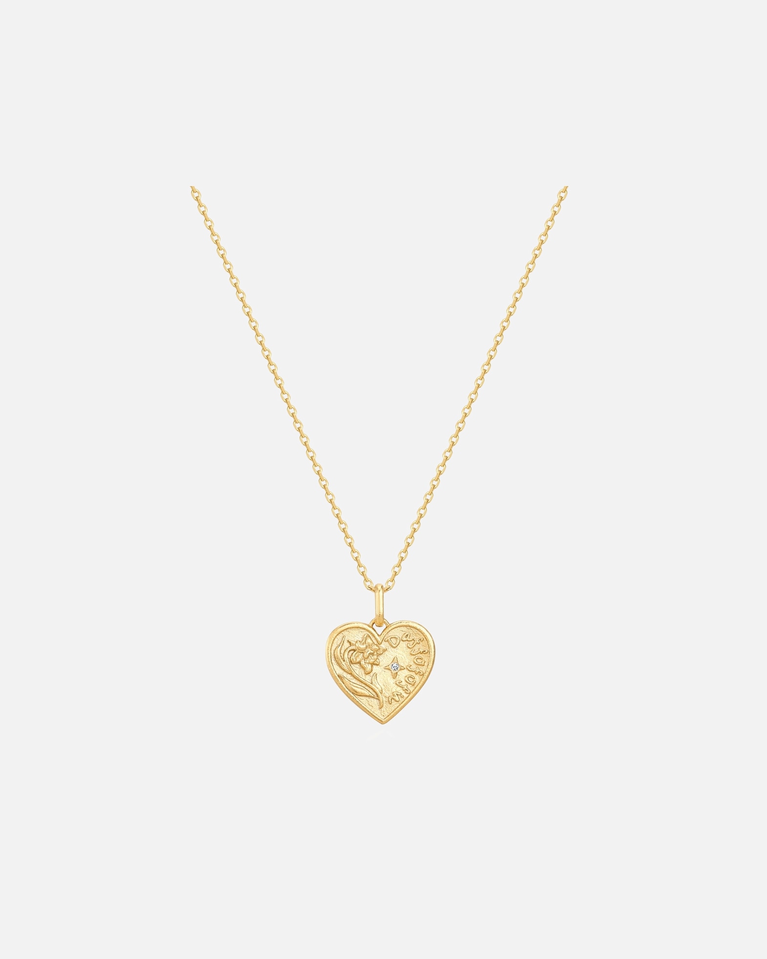 Collier pour Femme Glanzstücke München Chaîne Fleur de naissance de mars Jonquille en Argent sterling en Or jaune 40,0 cm Basiskette + 5,0 cm Verlängerung