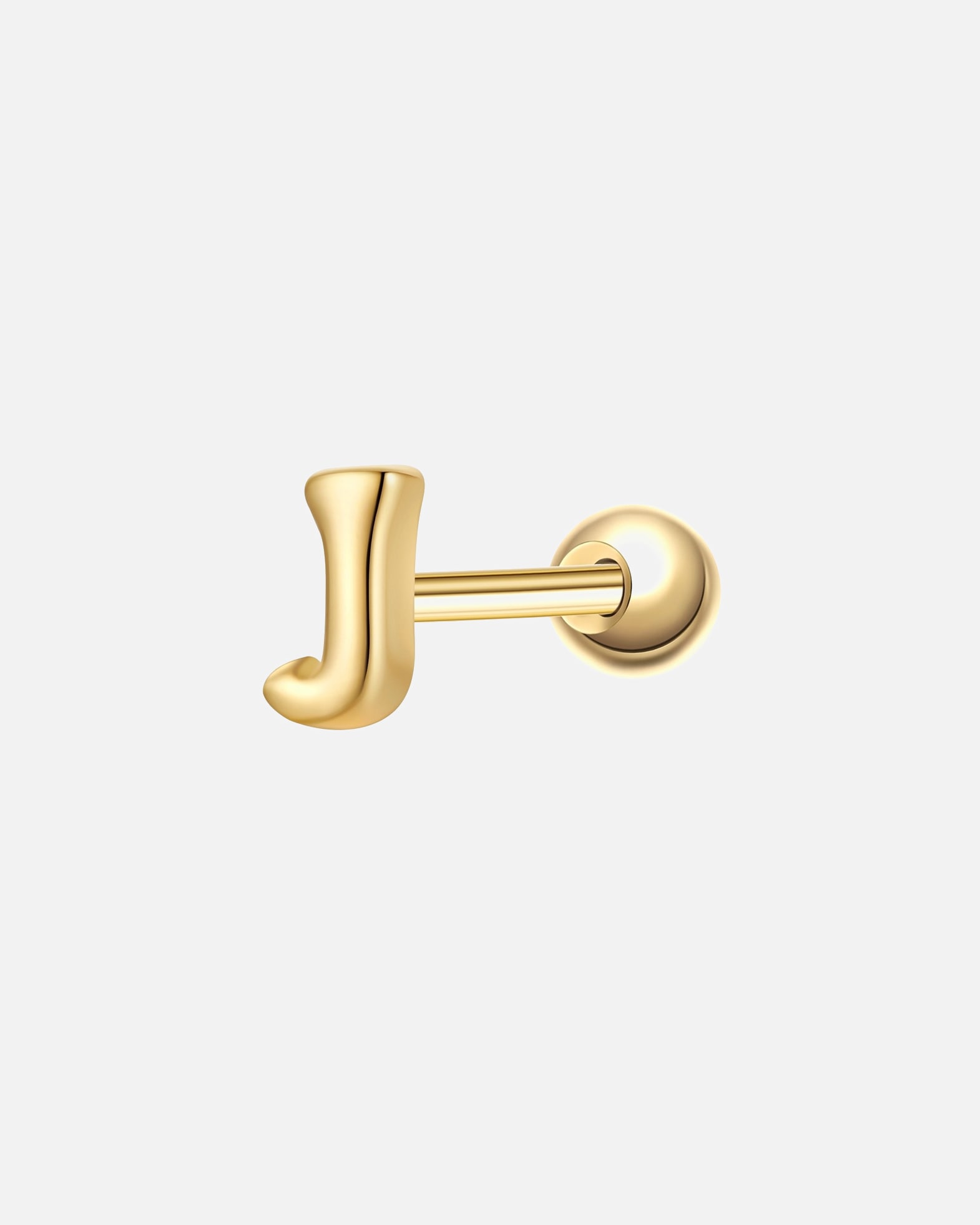 Boucles d'oreilles pour Femme Glanzstücke München Piercing Lettre J en argent sterling en or jaune 4,4 mm