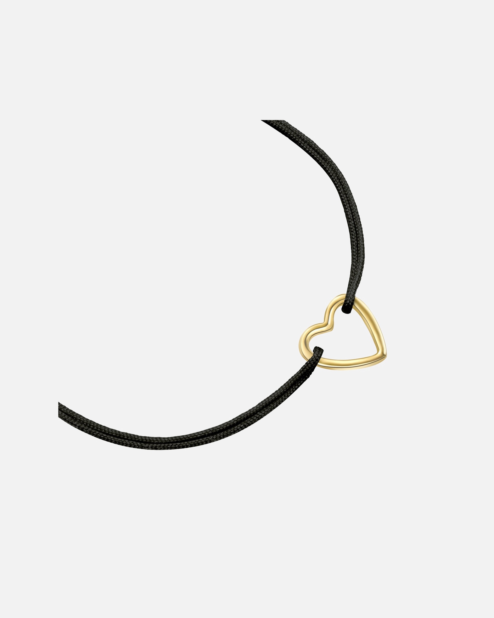 Bracelet pour Femme Glanzstücke München Bracelet Coeur en Textile en Or jaune Réglable 15,0 - 22,0 cm