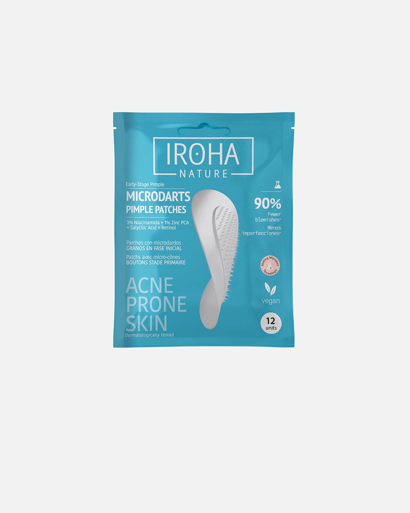 Patchs yeux pour Unisexe Iroha Patchs micro-foncés à l',acide salicylique pour peaux à tendance acnéique 12 u