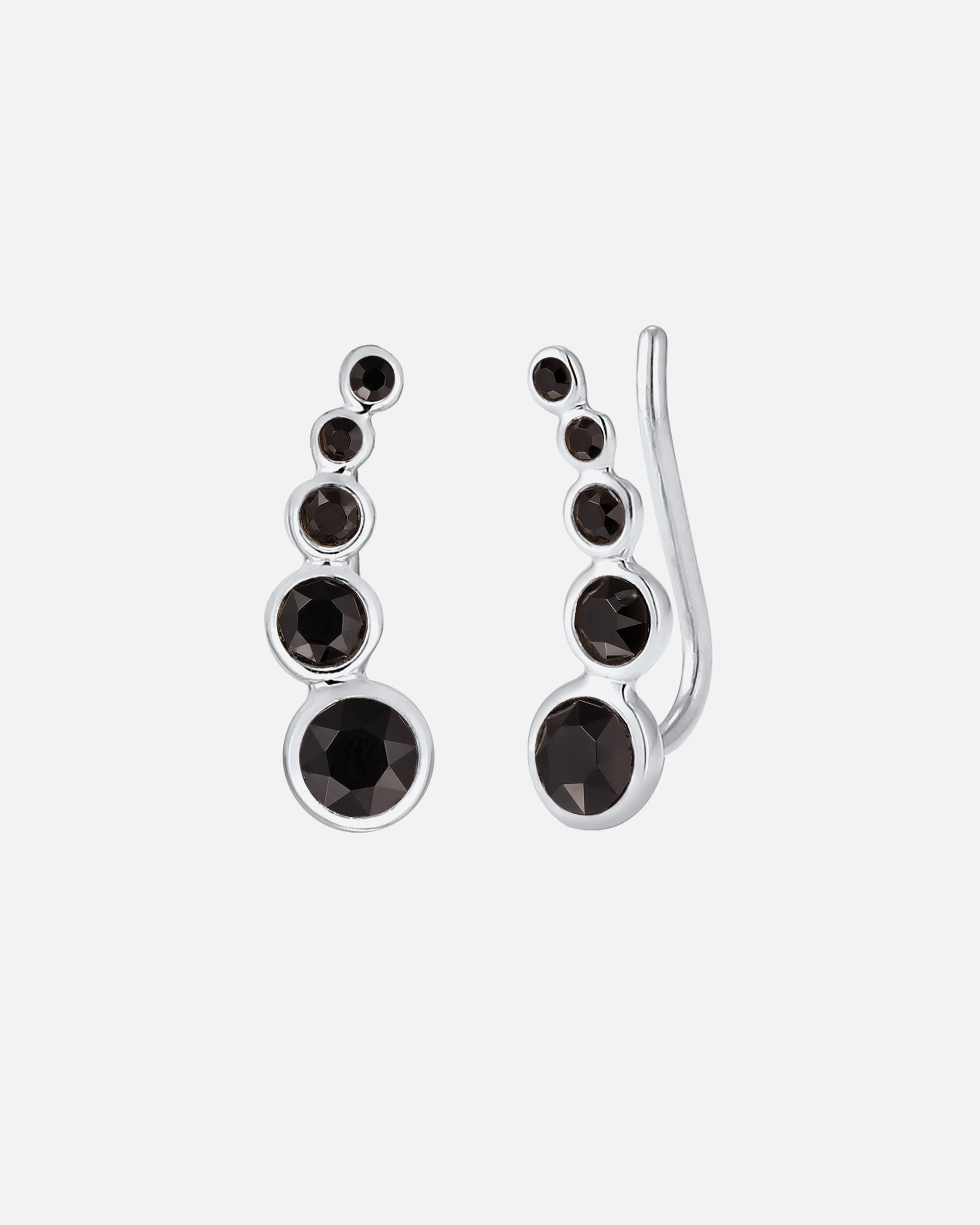 Boucles d'oreilles pour Femme Elli Earclimber Geo Kristalle 925 Silber Noir