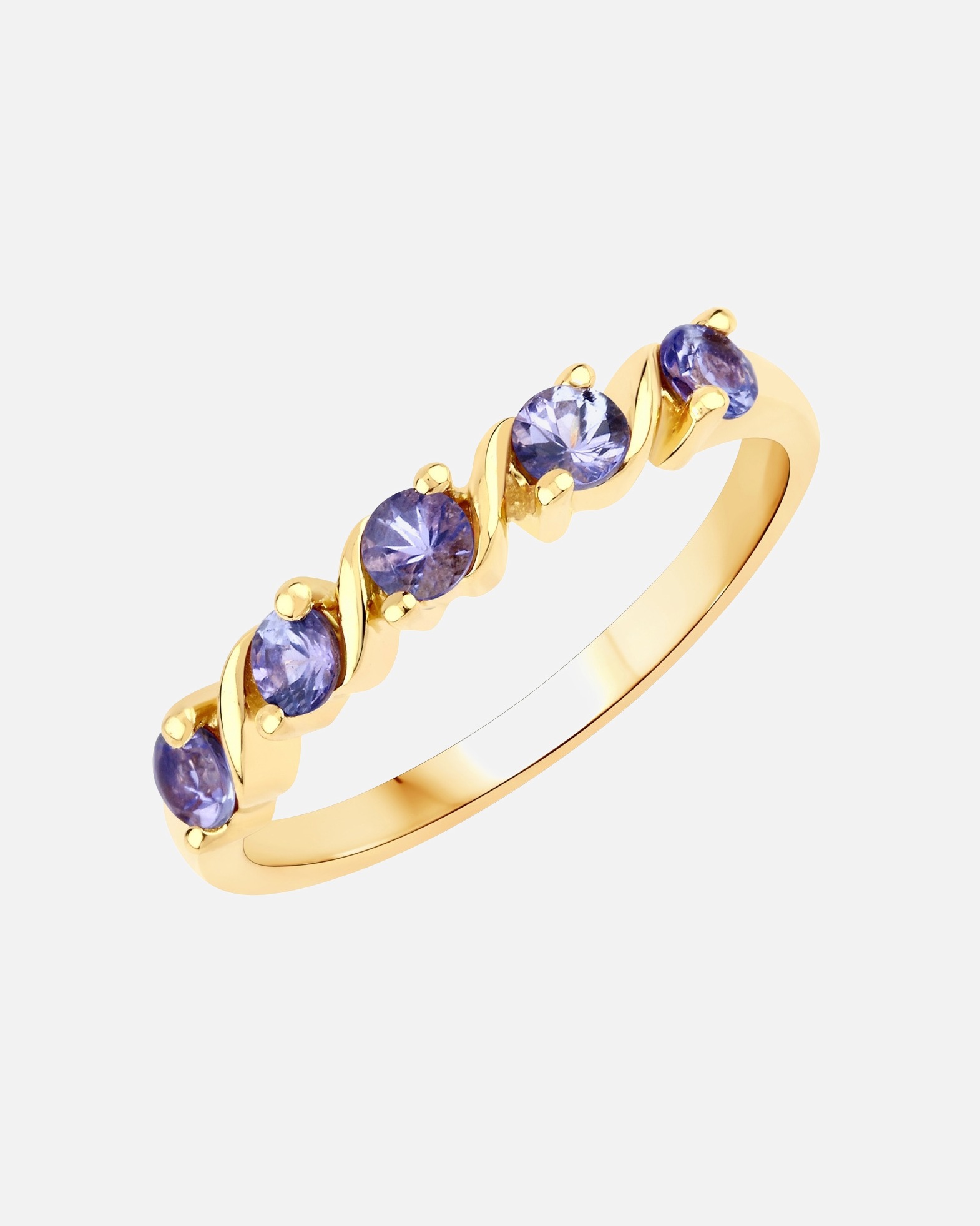 Bague pour Femme Rafaela Donata Bague Argent sterling Tanzanite en Or jaune 50