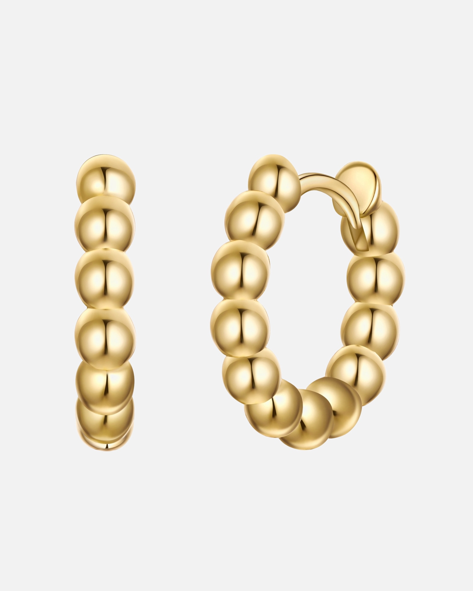 Créoles pour Femme Rafaela Donata Boucles d´oreilles en Argent sterling en Or jaune 14,1 mm
