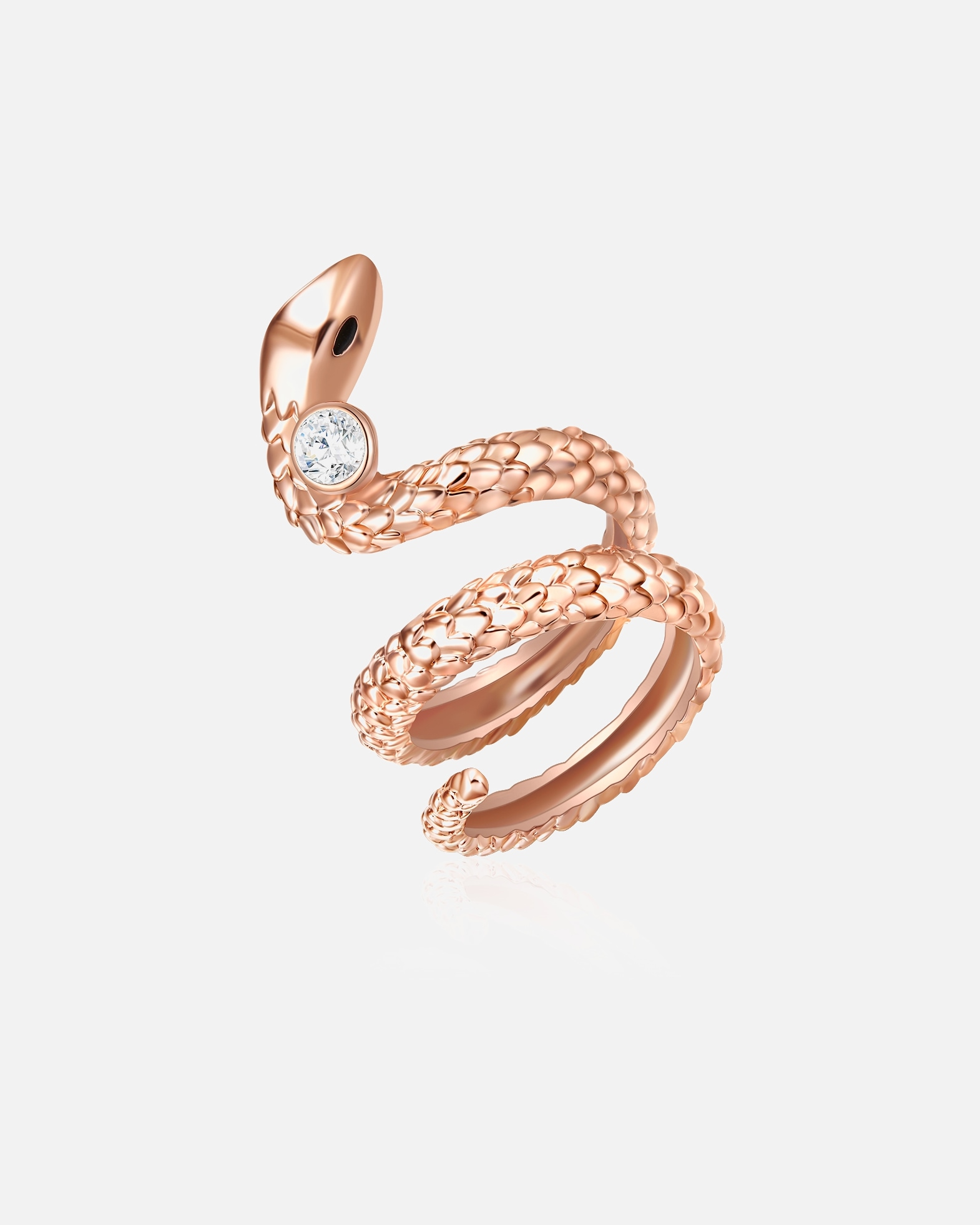 Bague pour Femme Lulu & Jane Bague de cristaux Swarovski® Serpent Métal Orné de cristaux Swarovski® en Or rose 58