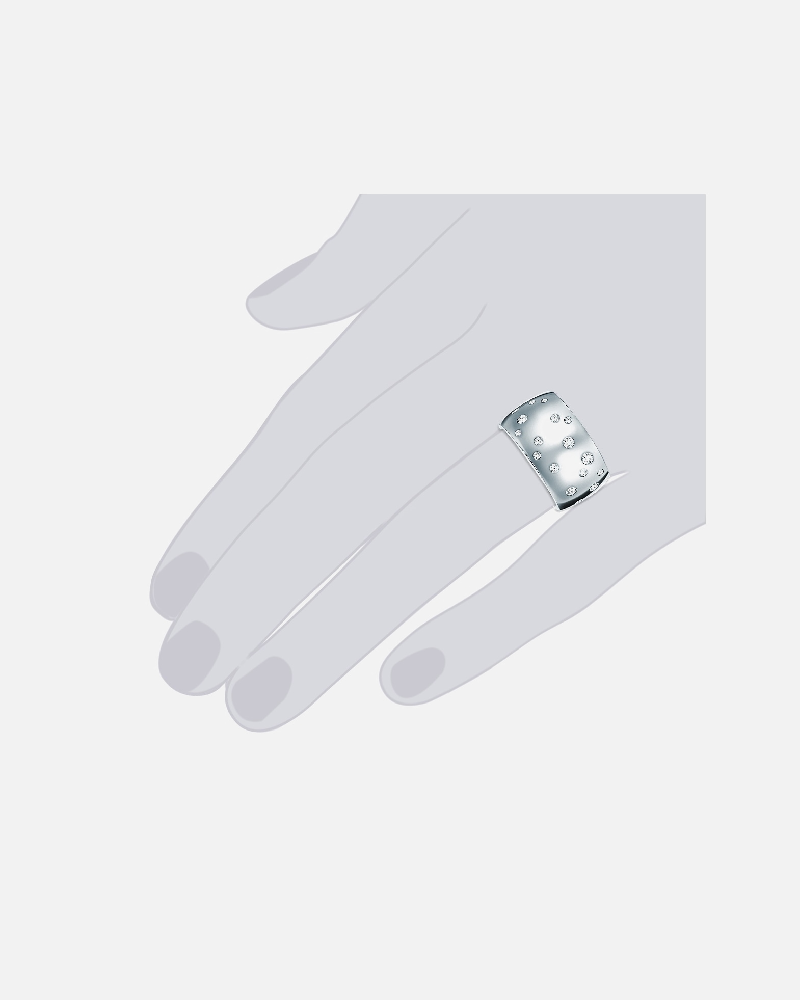 Bague pour Femme Rafaela Donata Bague de cristaux Swarovski® Acier inoxydable Orné de cristaux Swarovski® en Argent 50