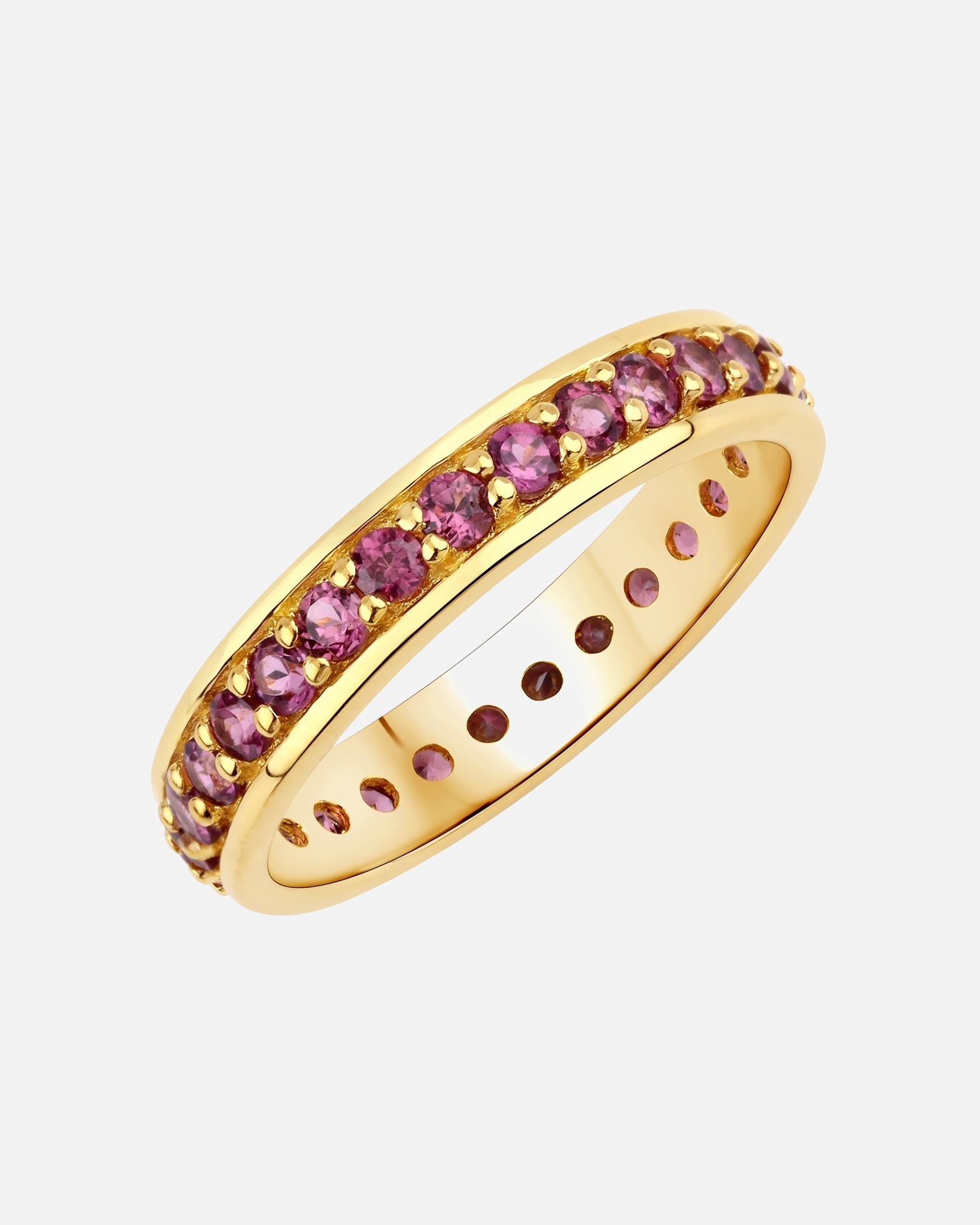 Bague pour Femme Rafaela Donata Bague Argent sterling Rhodolite en Or jaune 52