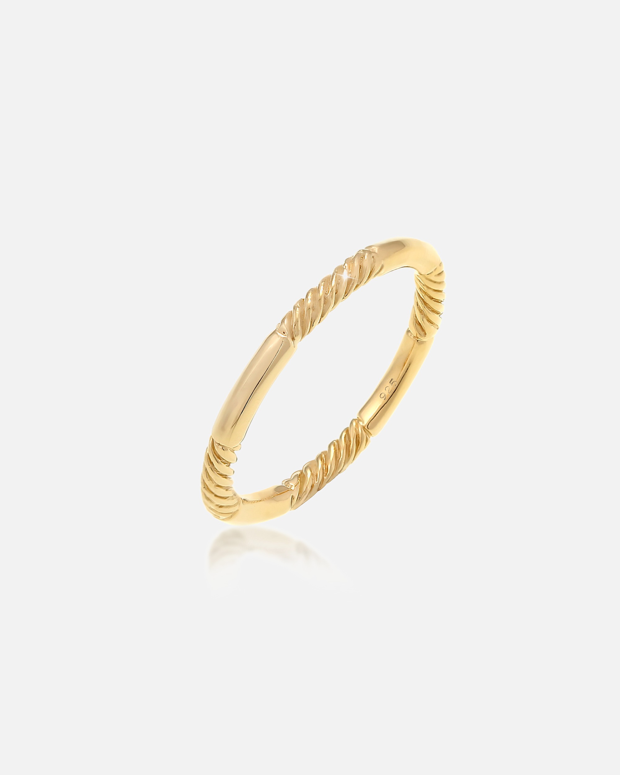 Bague pour Femme Elli Basique Empilement Bague à Ruban Moderne Torsadé 925 Argent 54