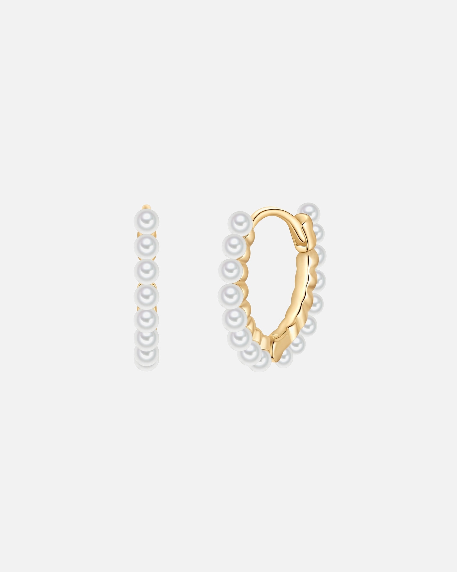 Créoles pour Femme Glanzstücke München Créoles en perles en argent sterling en or jaune avec perle (synth.) 10,2 mm