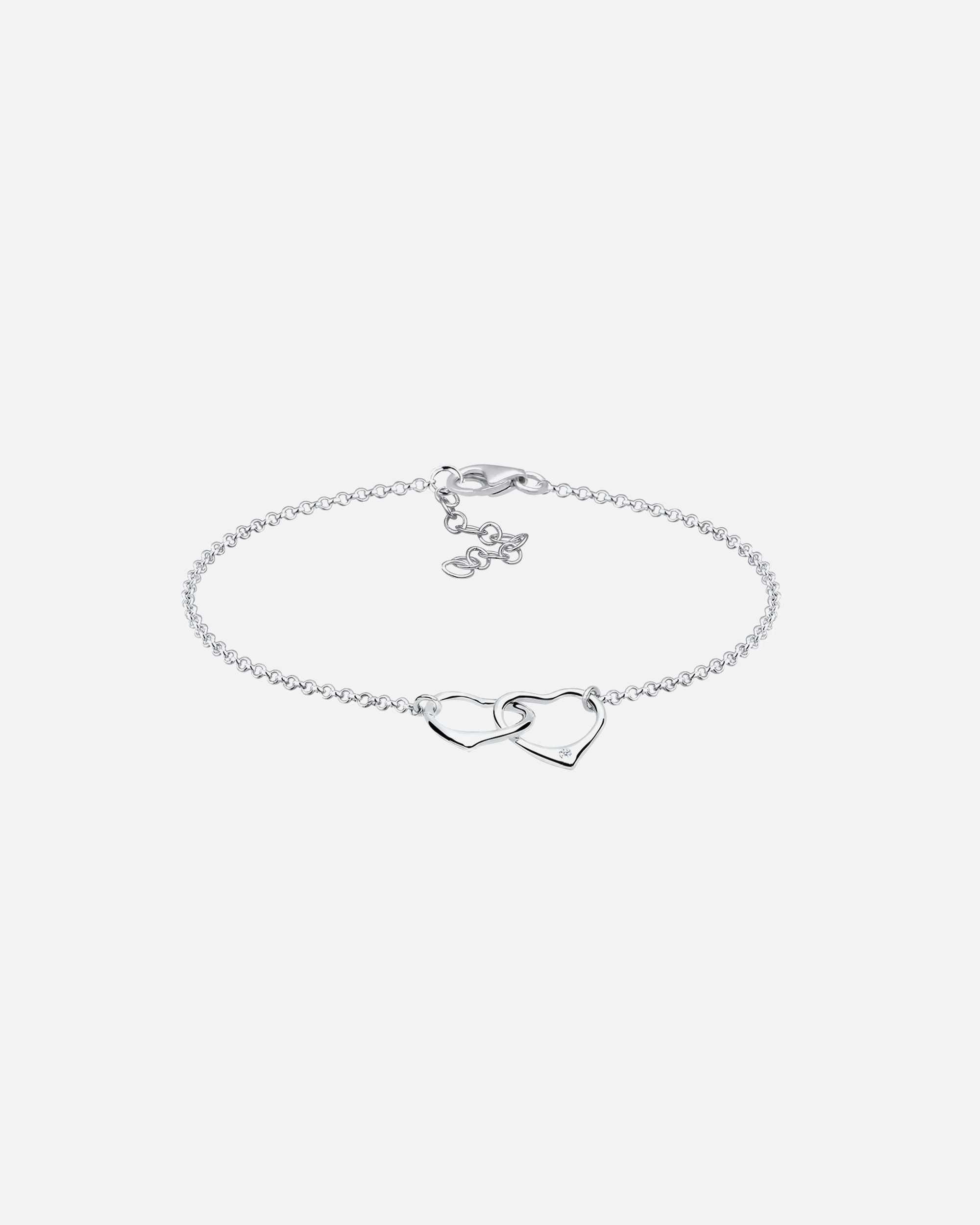 Bracelet pour Femme Elli DIAMONDS Femmes coeur entrelacé amour avec diamant (0.015 ct.) en argent sterling 925 20