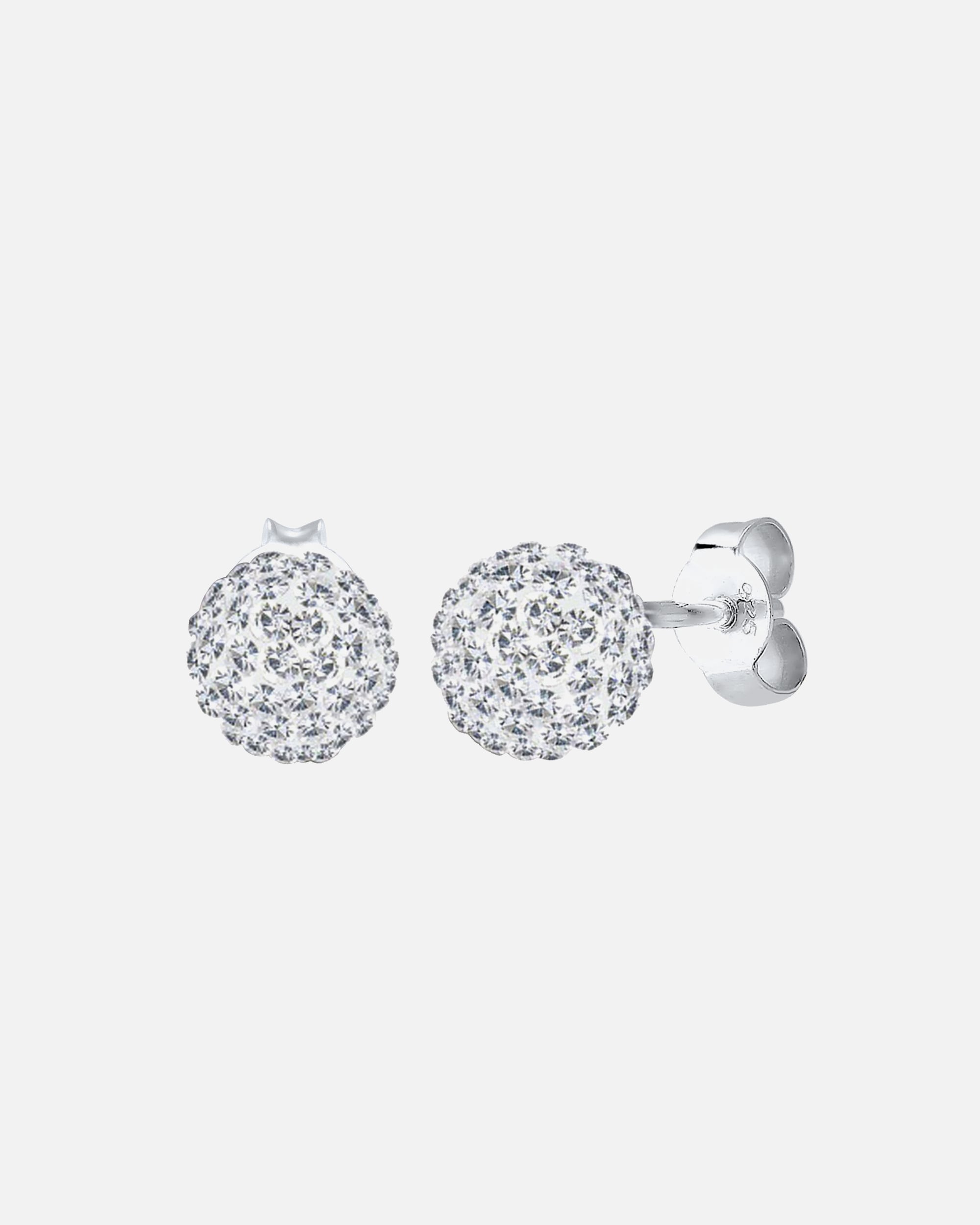 Boucles d'oreilles pour Femme Elli Boule Cristaux Étincelants Argent Élégant Weiß