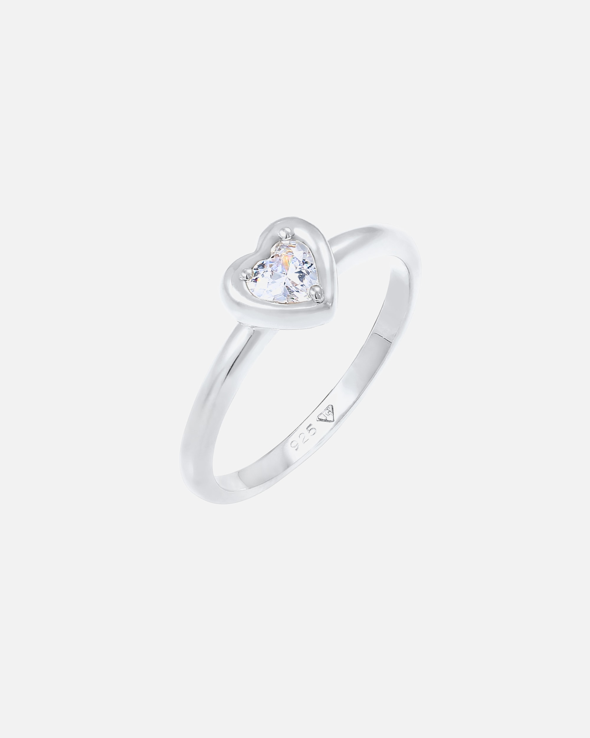 Bague pour Femme Elli cœur amour fiançailles Cristal de Zirconium 925 Argent 52