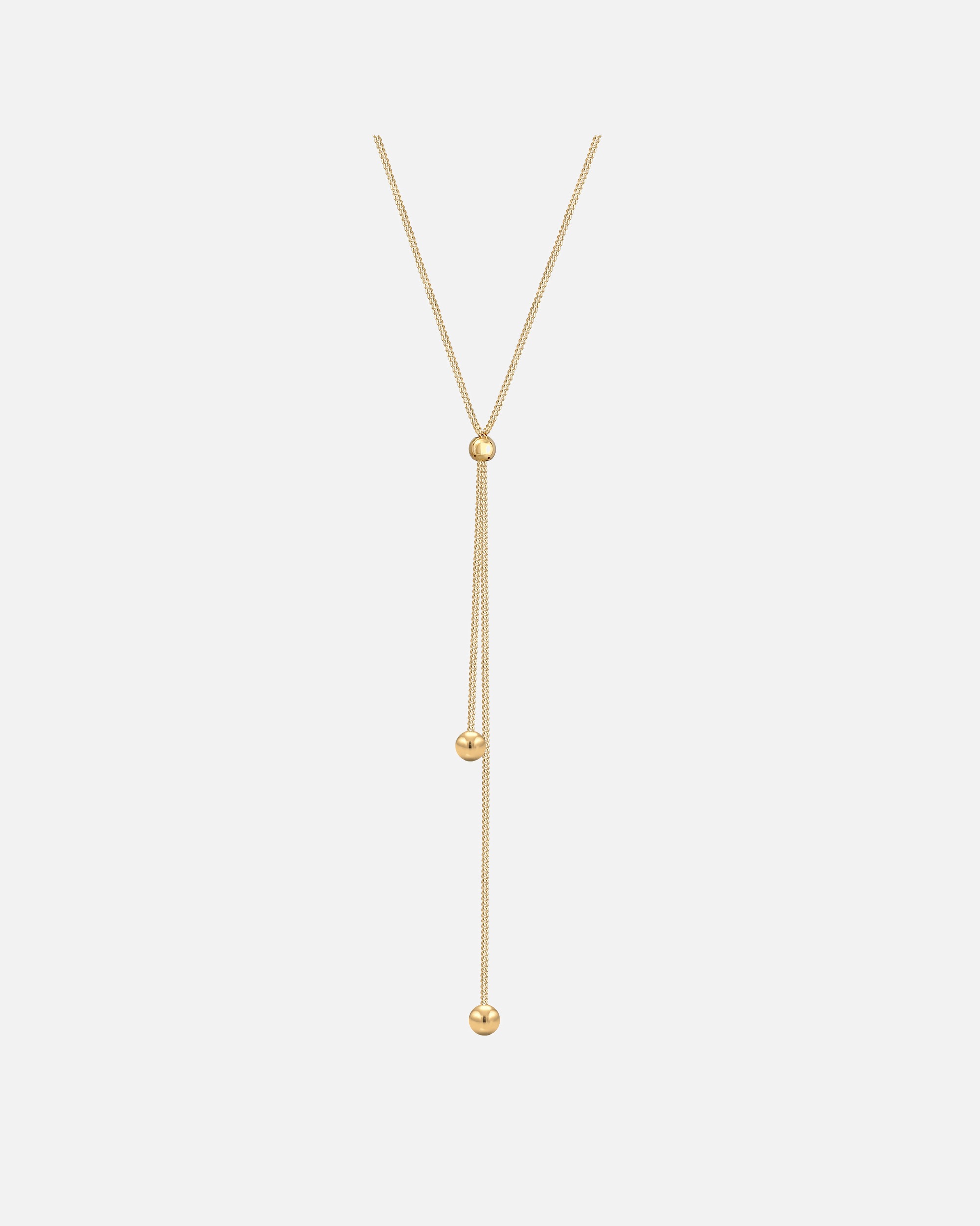 Collier pour Femme Chaîne en Y Boule Ronde Réglable 925 Argent goldfarben