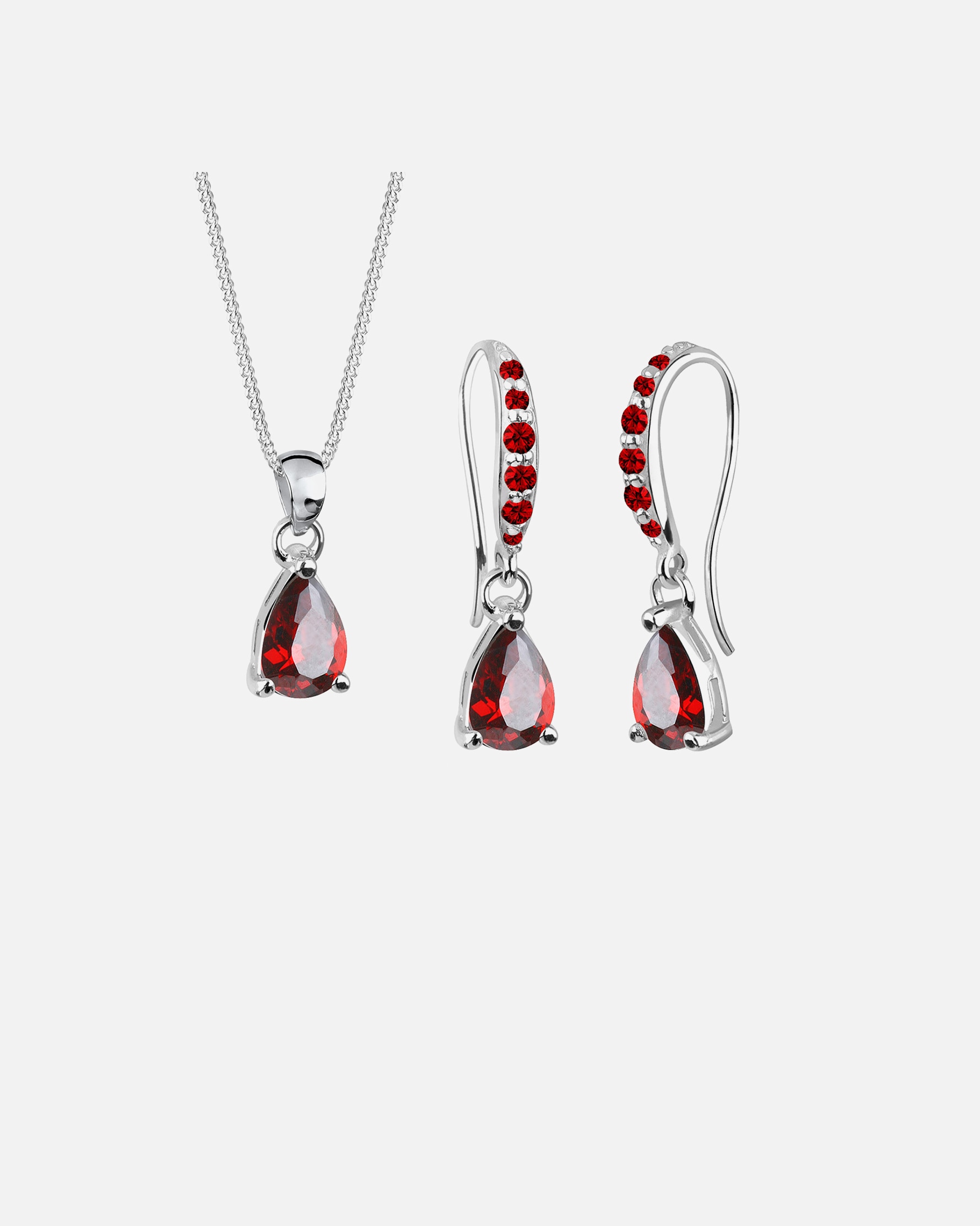 Bijoux pour Femme Elli Femmes Goutte Pendentif étincelant avec cristaux de zirconium en argent sterling 925 Rouge