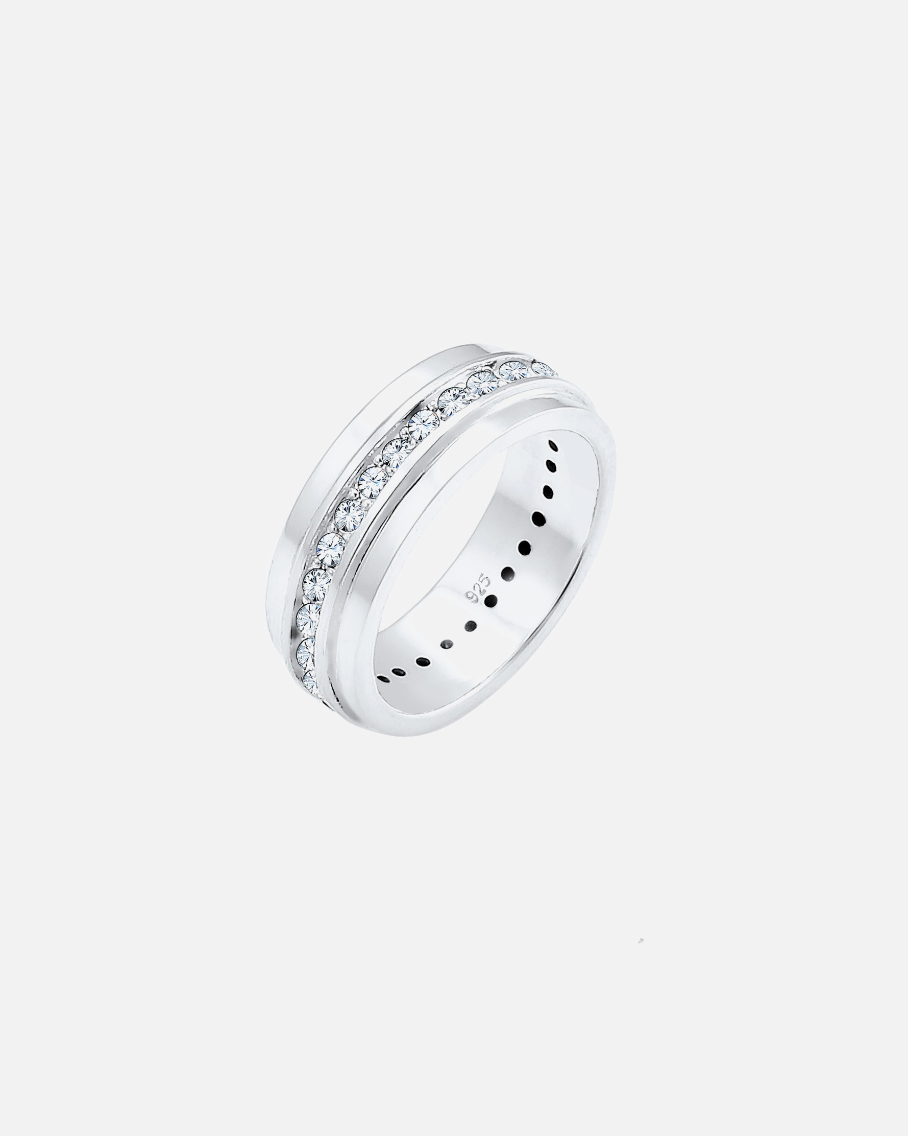 Bague pour Femme Elli Femmes bande classique avec cristaux en argent sterling 925 52