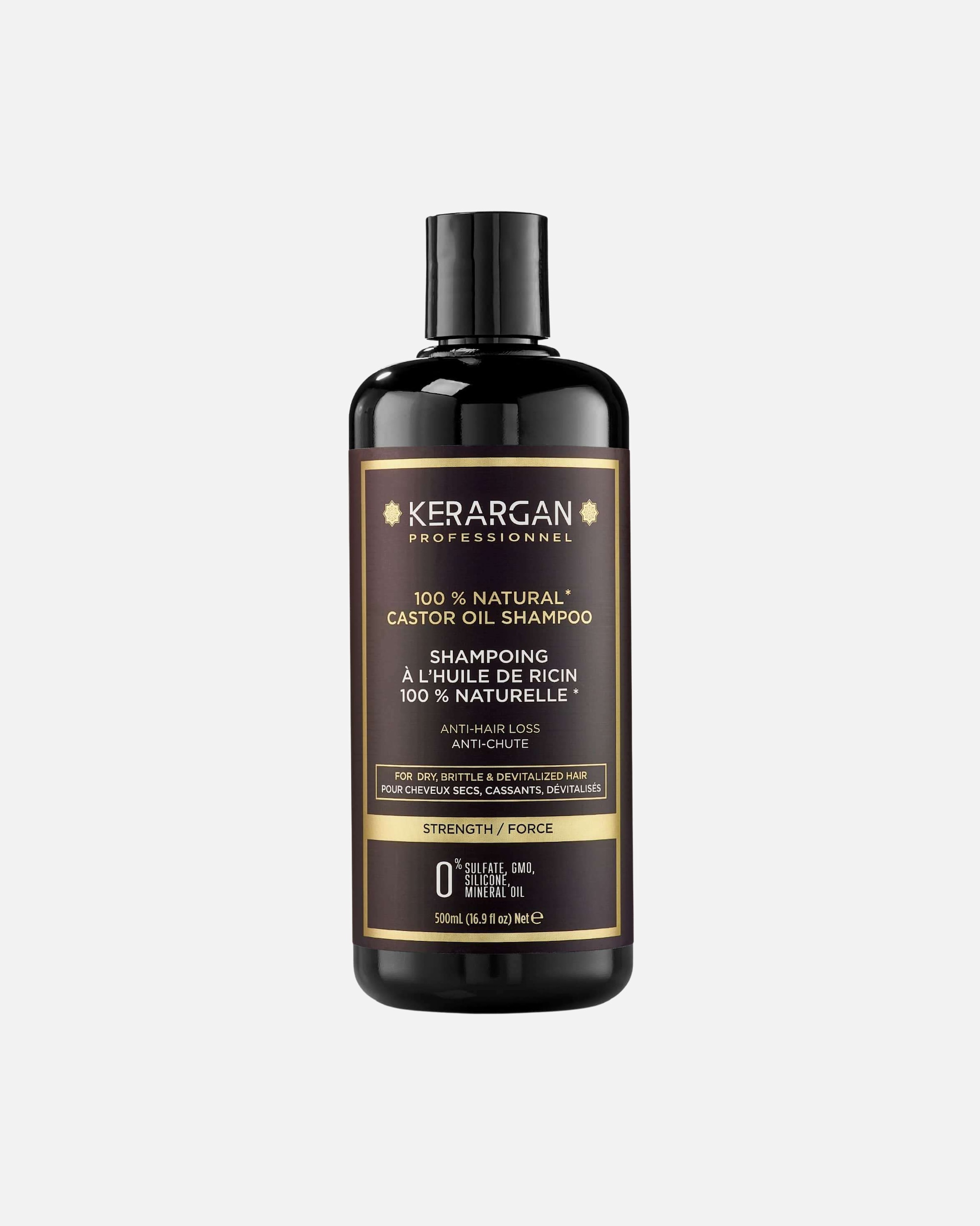 Shampooing pour Unisexe Kerargan Kerargan - Shampoing Anti-Chute à l'Huile de Ricin - 500ml Kerargan - Shampoing Anti-Chute à l'Huile de Ricin - 500ml
