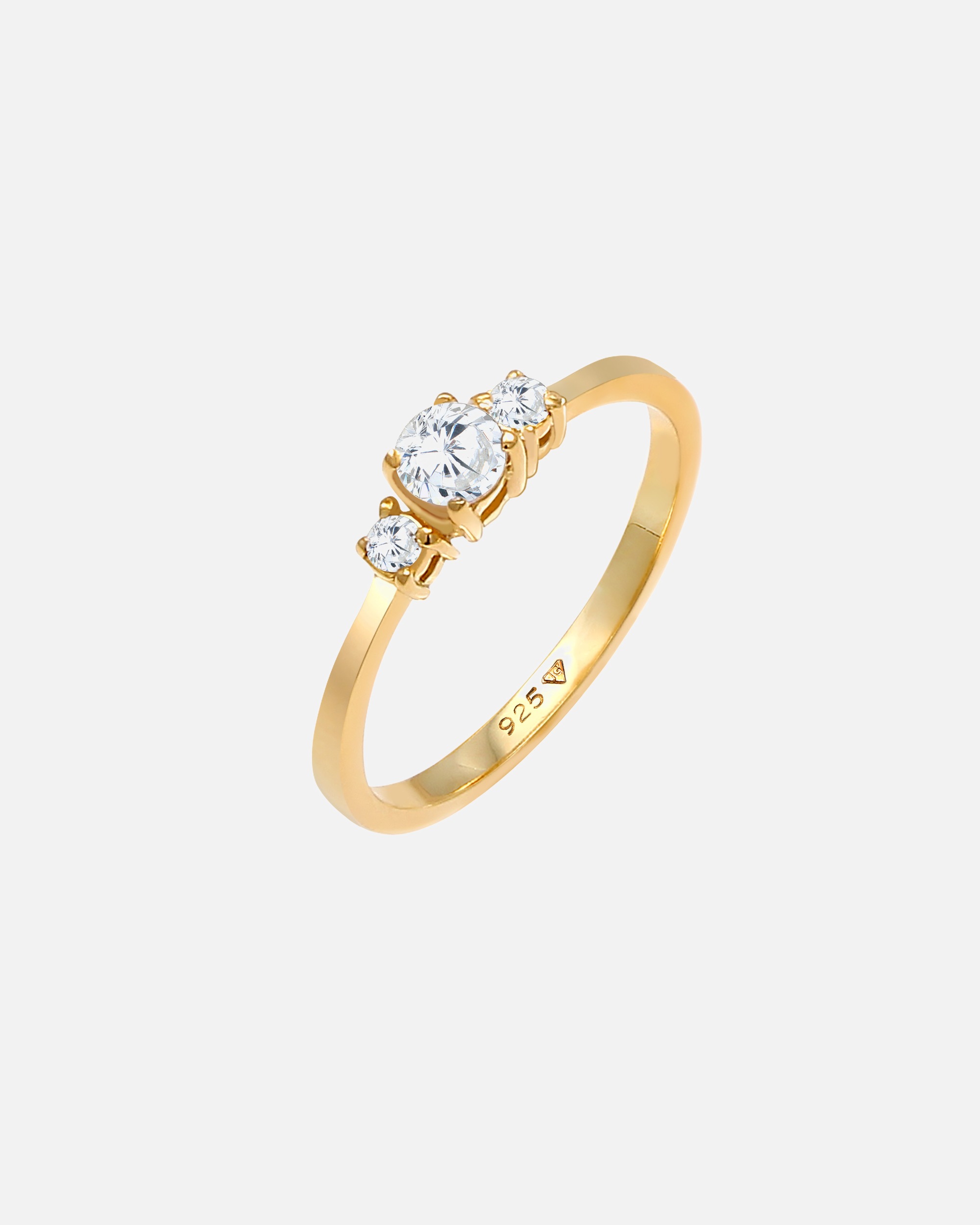 Bague pour Femme Elli Anneau d'enclenchement Engagement Cristaux de Zircone 925 Argent 56