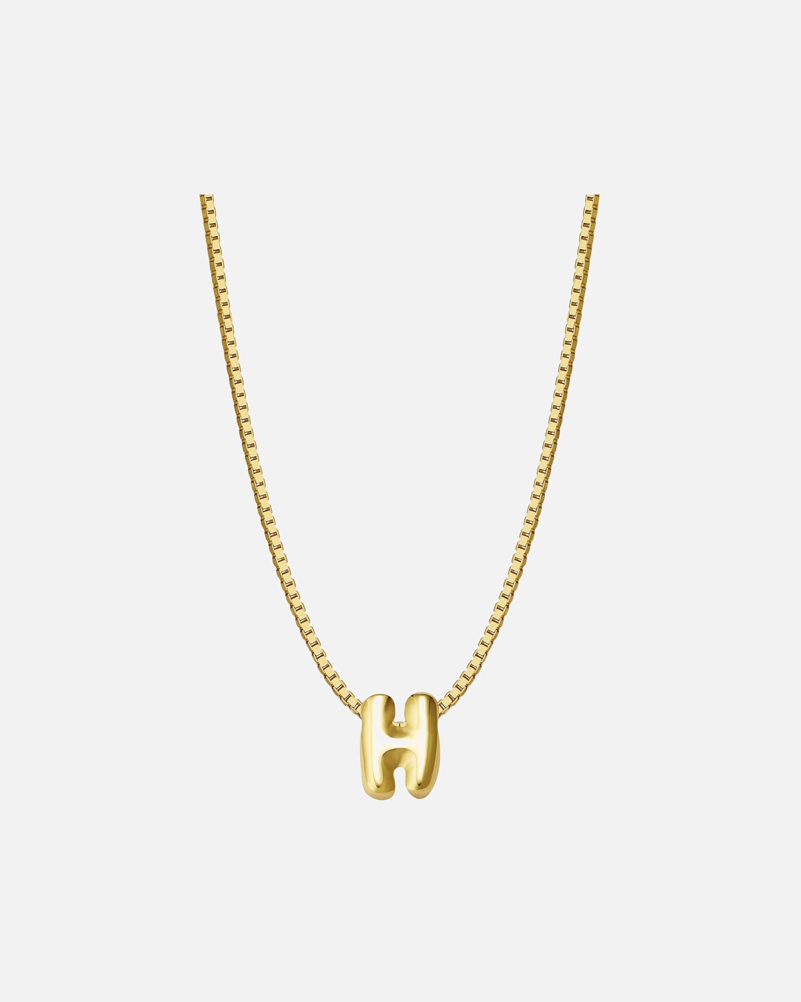 Collier pour Femme Glanzstücke München Collier Lettre H en Argent Sterling en or jaune 40,0 cm Basiskette + 5,0 cm Verlängerung