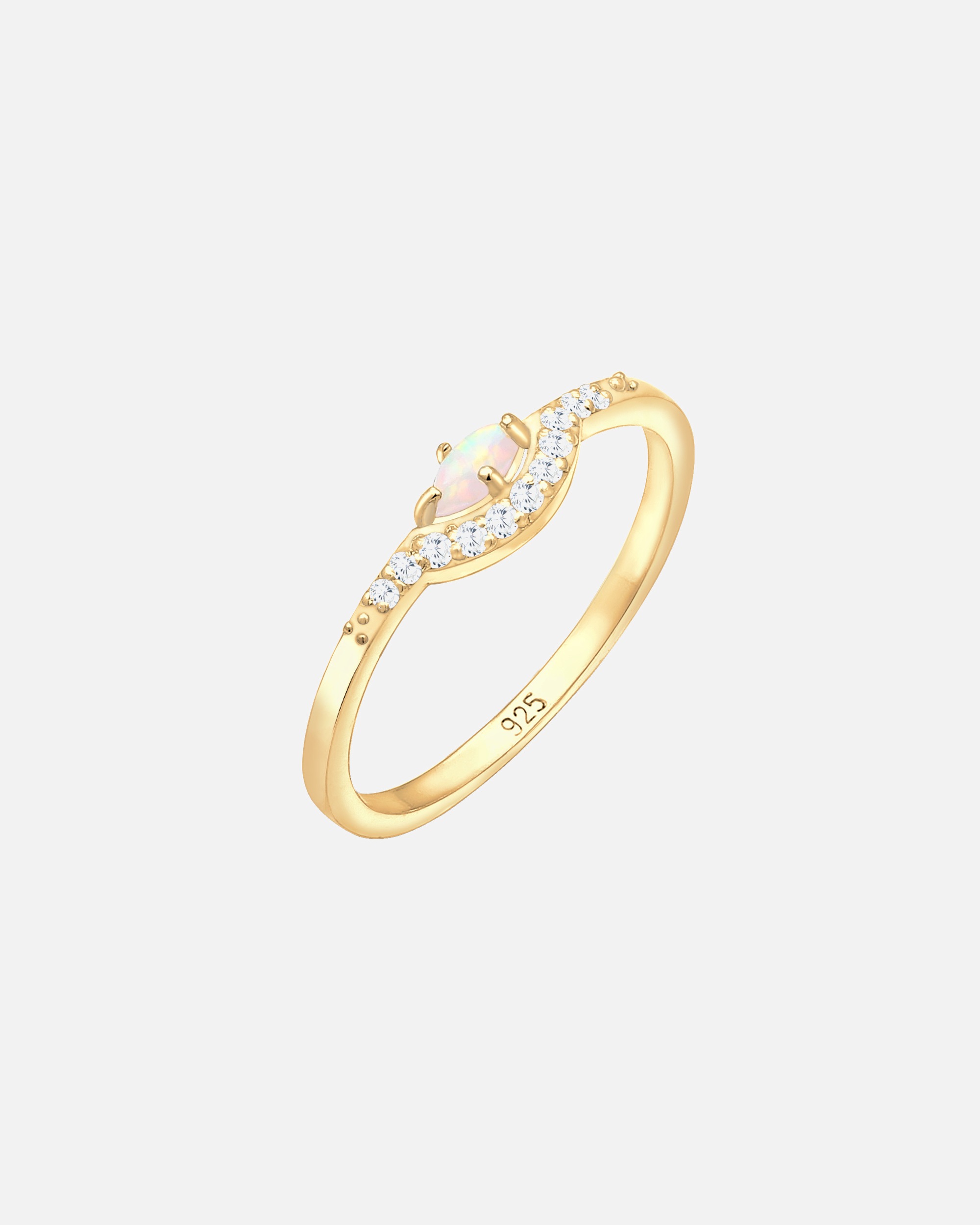 Bague pour Femme Elli Design vintage Zirconium marquise opale Argent 925 54