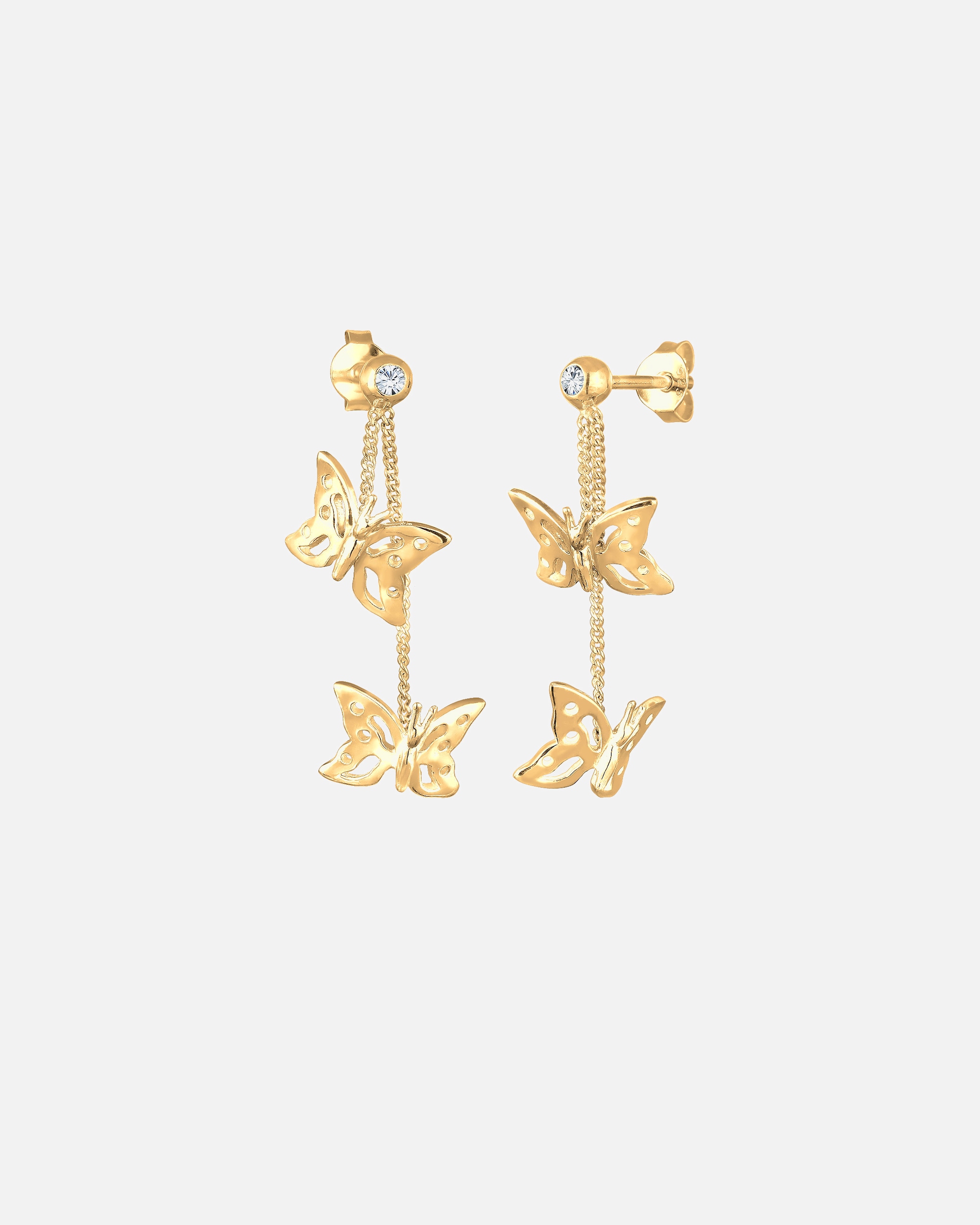 Boucles d'oreilles pour Femme Elli Papillon Nature Cristaux Argent goldfarben