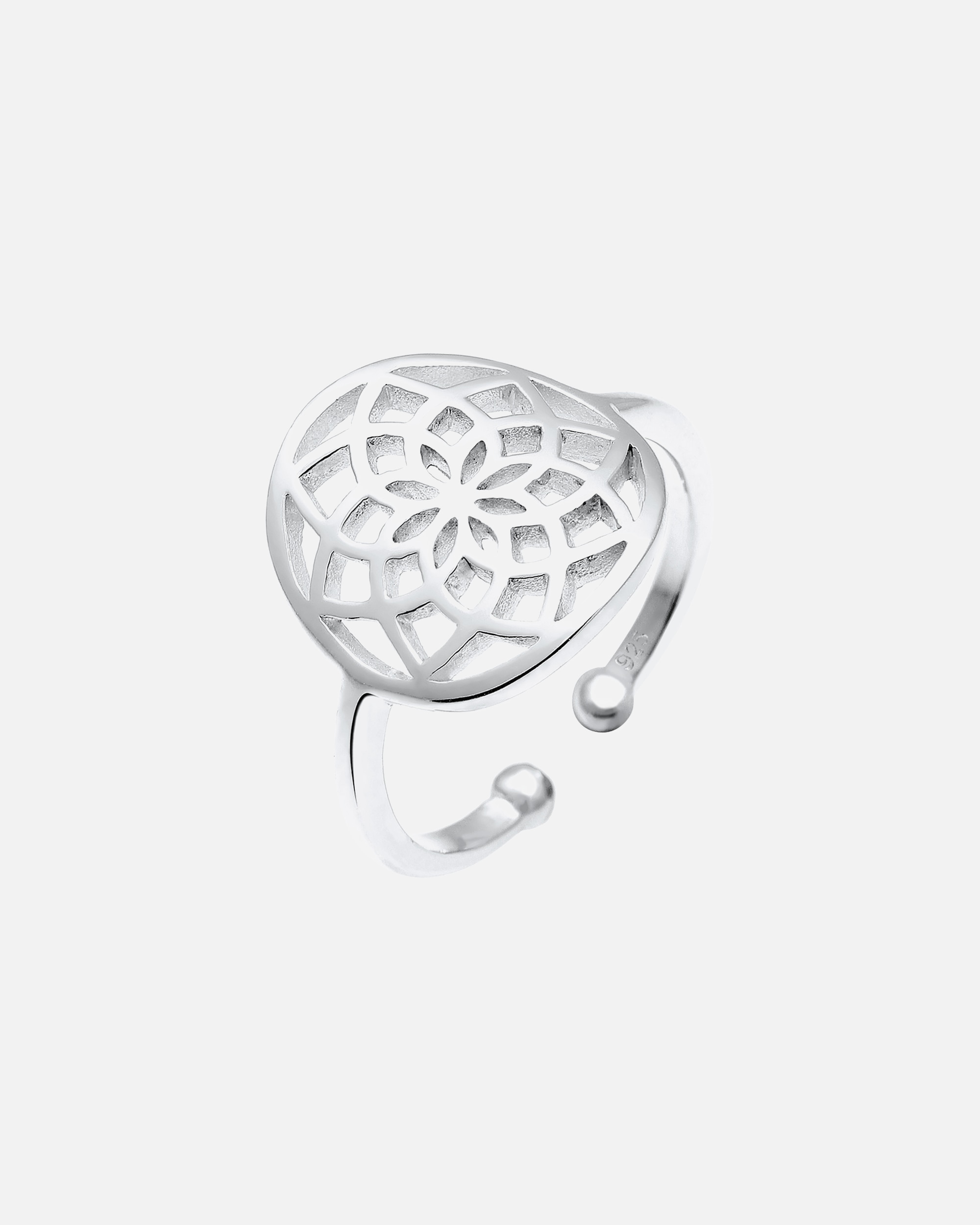 Bague pour Femme Elli Ornament Rond Boho Bague Femme - (925/1000) Argent silberfarben