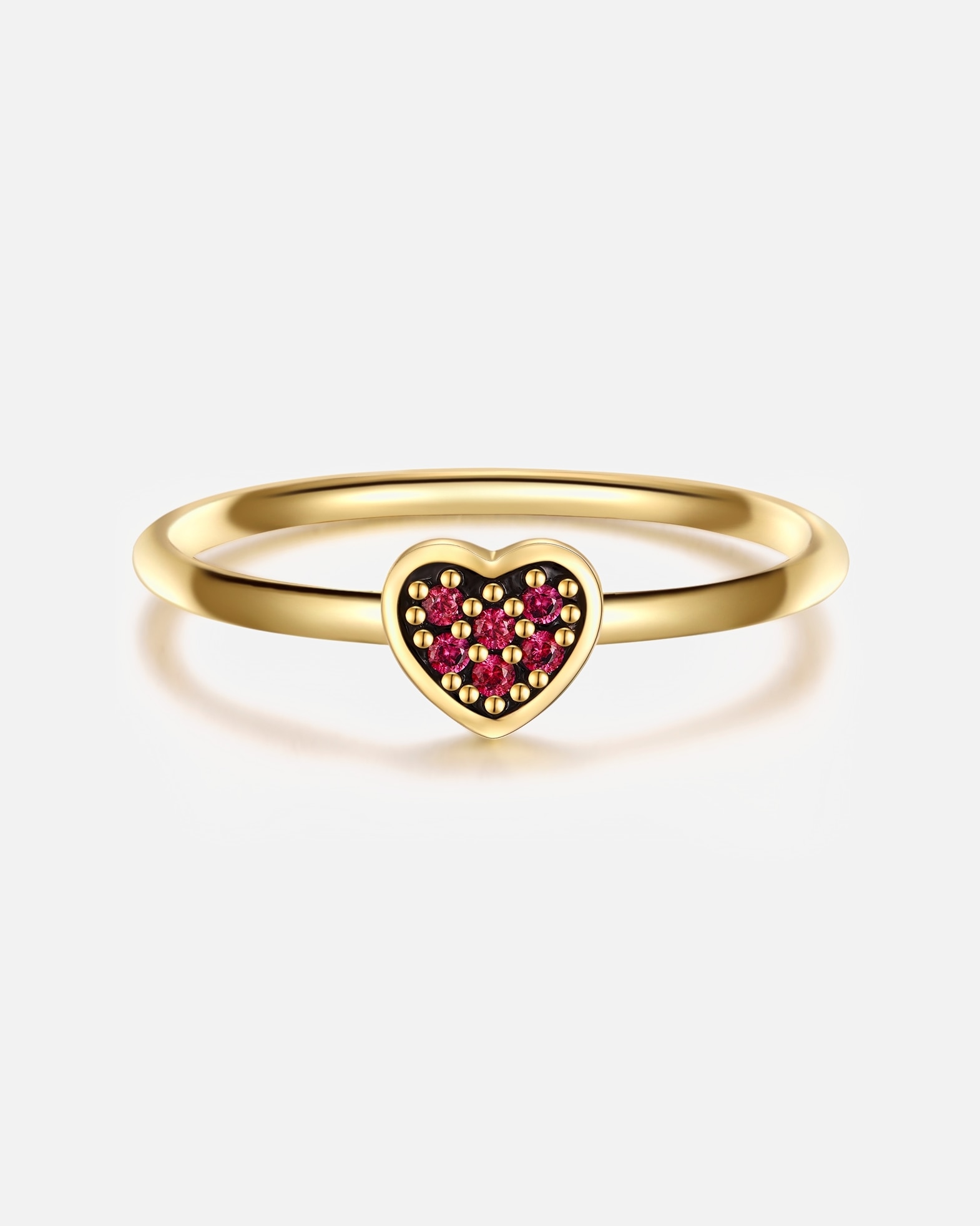 Bague pour Femme Glanzstücke München Bague Coeur en Argent sterling en Or jaune 58