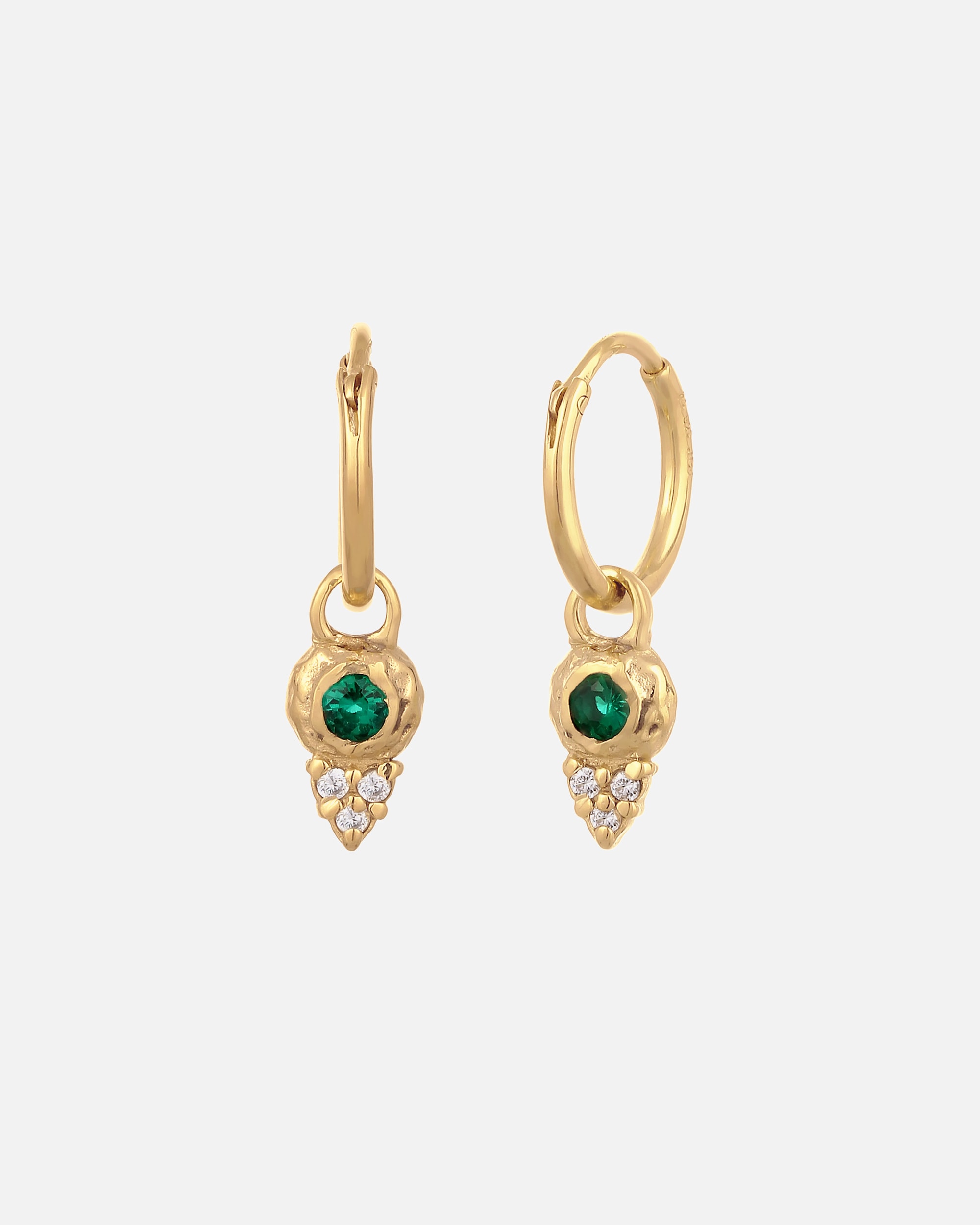 Boucles d'oreilles pour Femme Elli PREMIUM Créole cercle Zirconia Émeraude synthétique Vert 925 Sterling Silver goldfarben