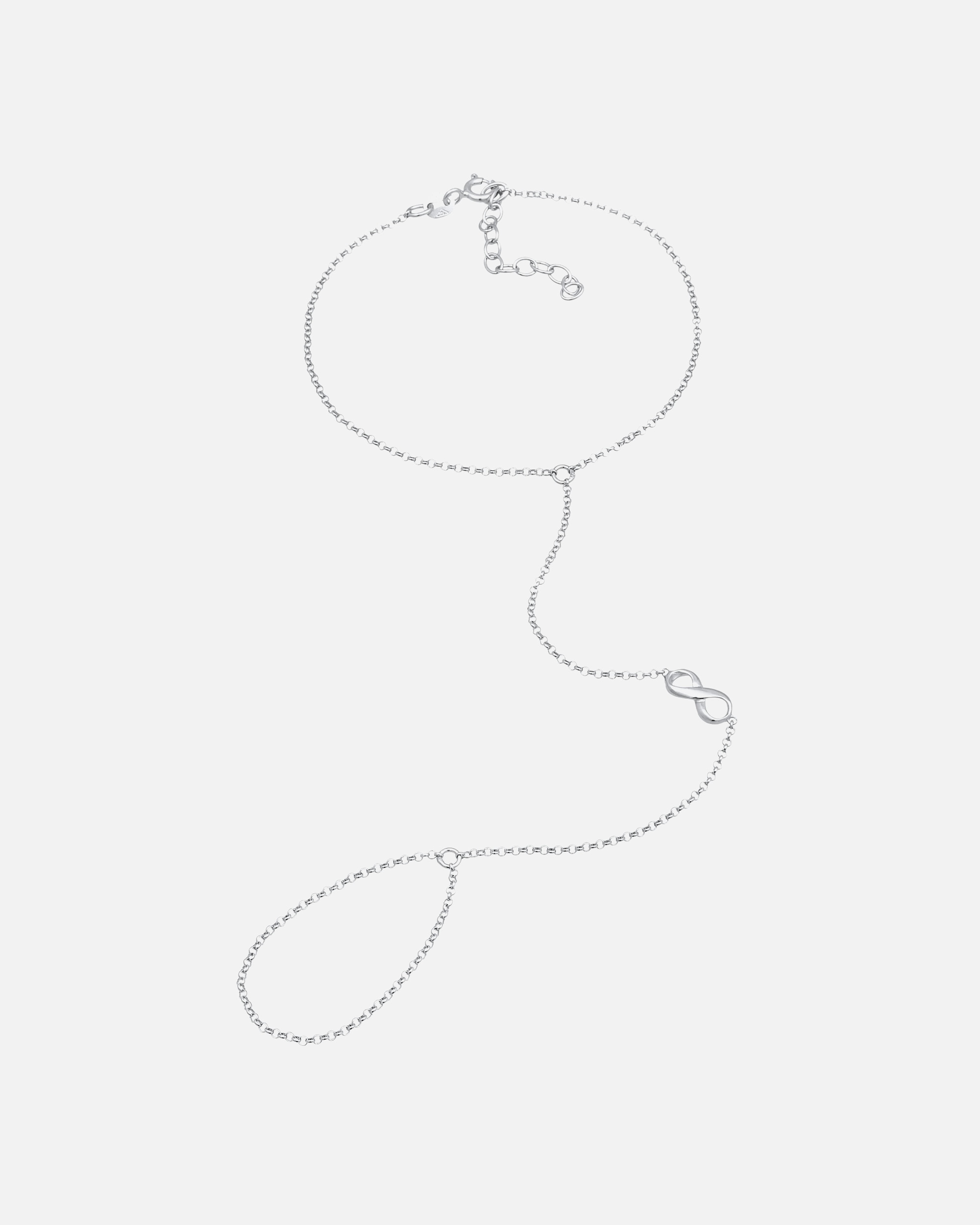 Bracelet pour Femme Elli Femmes chaîne à main symbole l'infini en argent sterling 925 plaqué or silberfarben