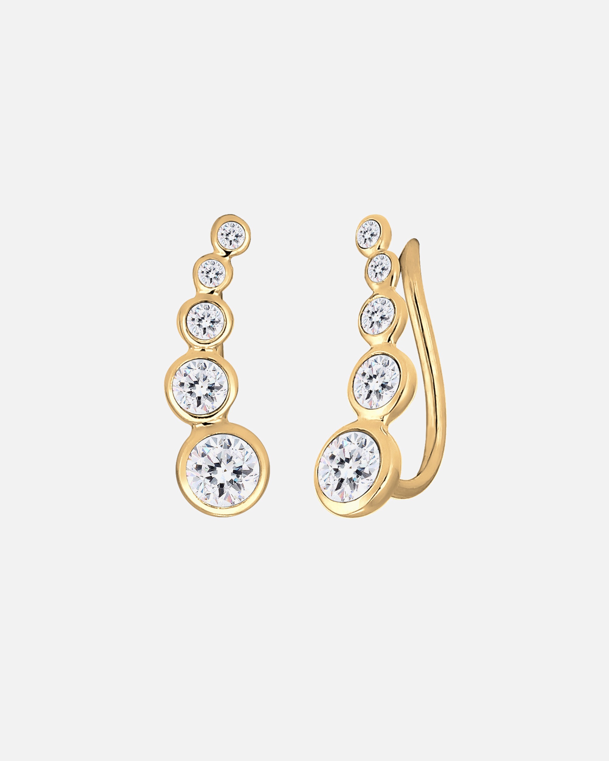 Boucles d'oreilles pour Femme Elli Earclimber géo Cristaux Argent 925 goldfarben