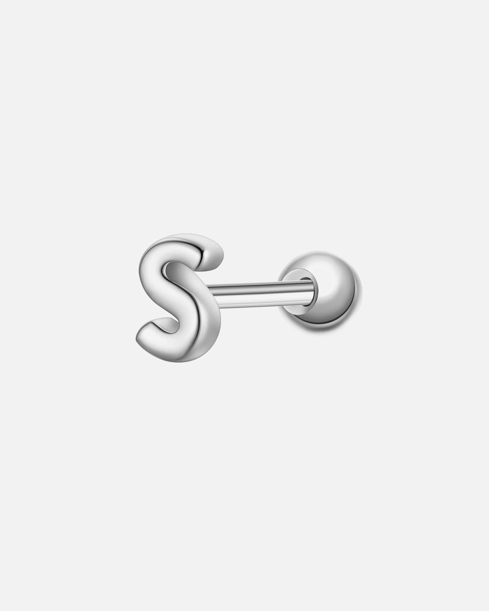 Boucles d'oreilles pour Femme Glanzstücke München Piercing Lettre S en argent sterling en argent 4,1 mm