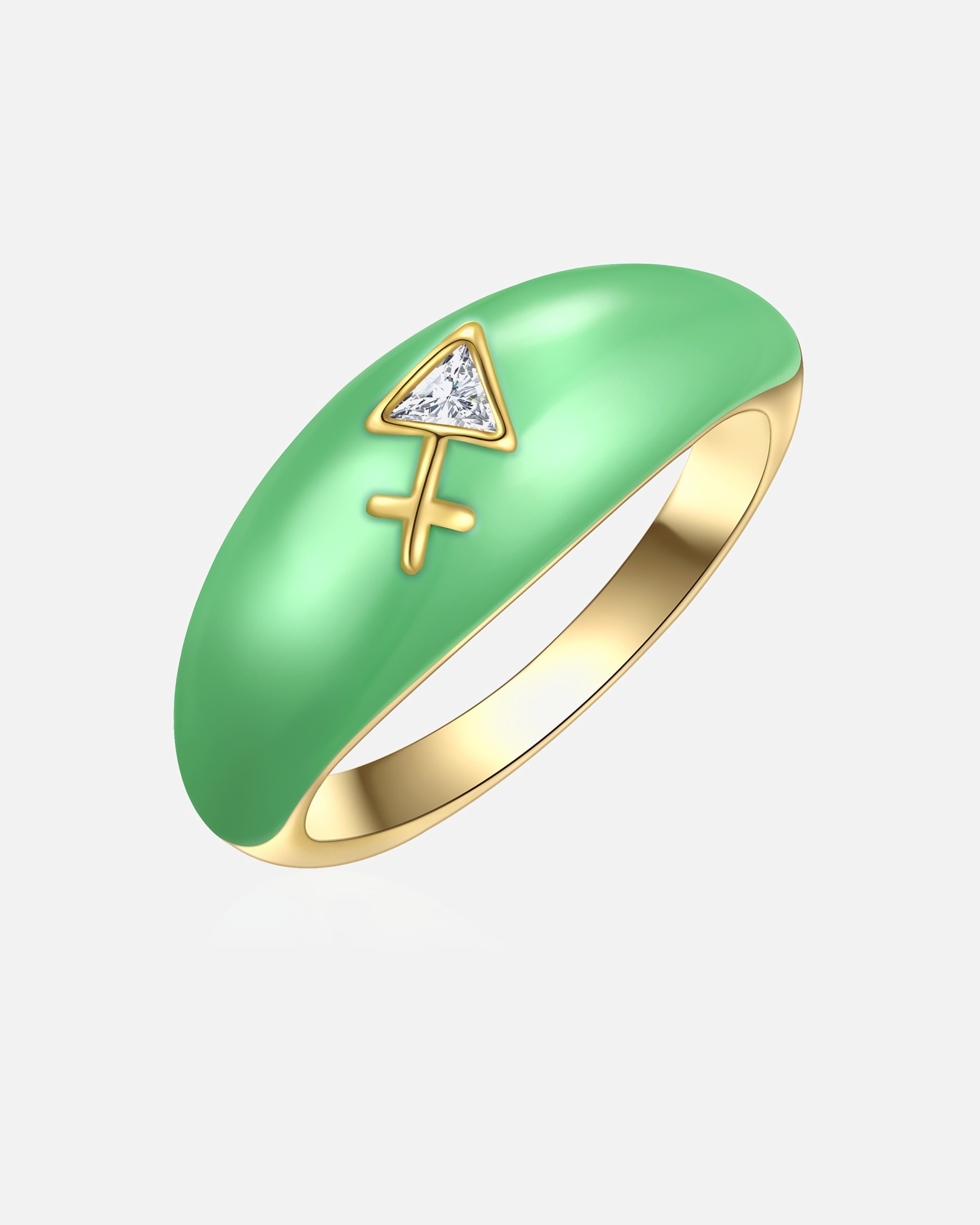 Bague pour Femme Glanzstücke München Bague Zodiaque Sagittaire en Argent sterling en Or jaune 58