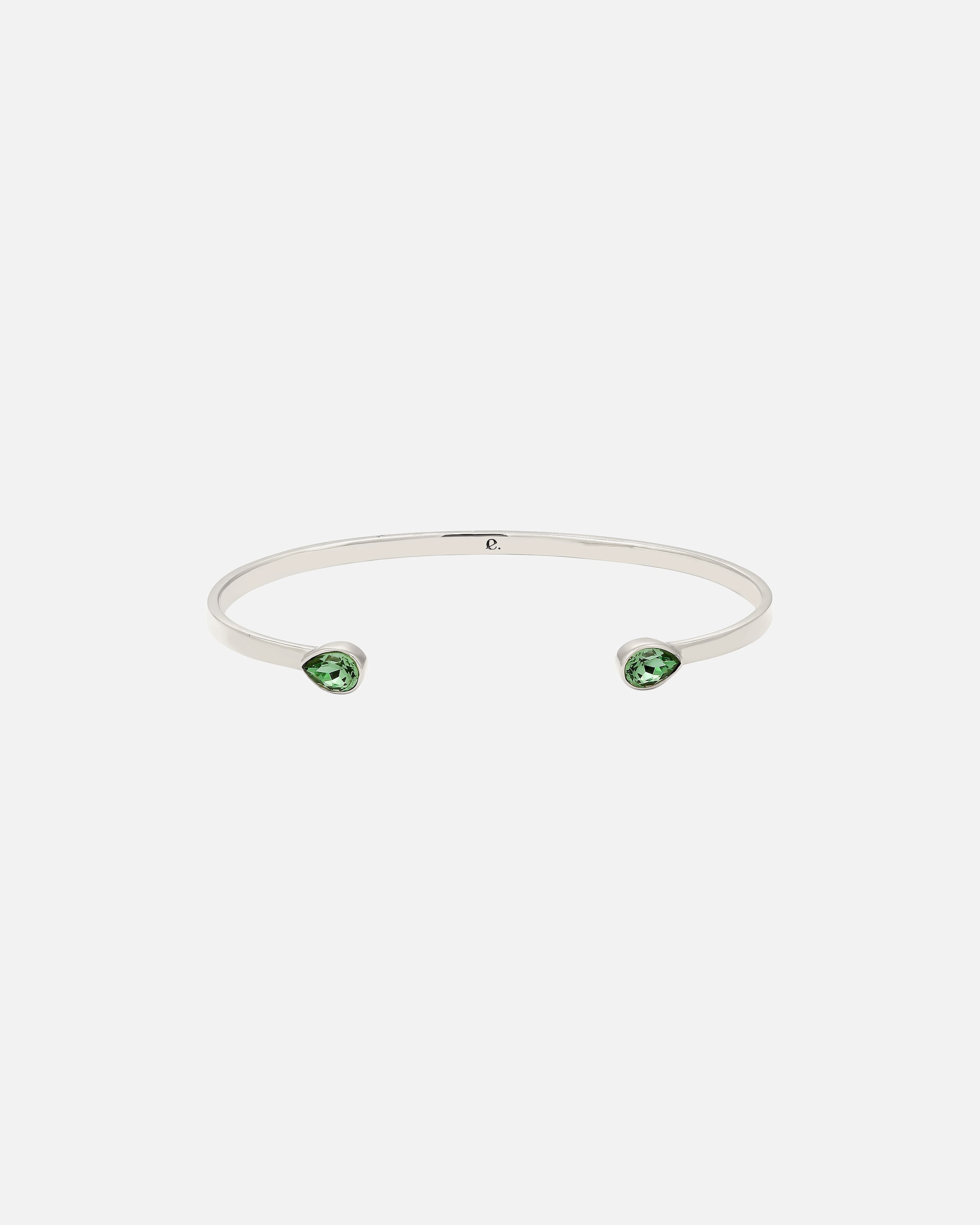 Bracelet pour Femme Elli PREMIUM Bangle with stone Cristaux de verre Vert clair 925 Sterling Silver silberfarben