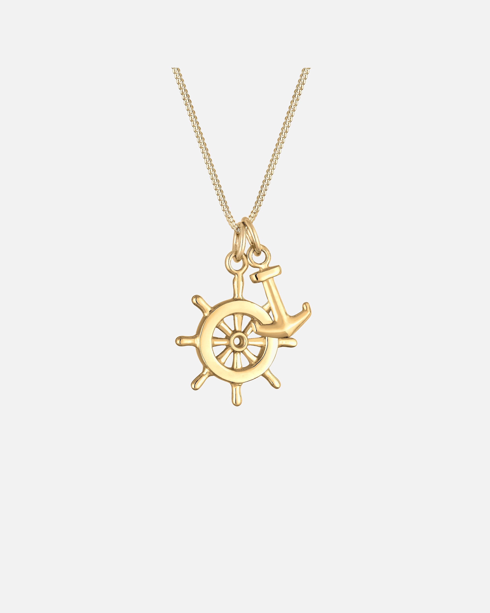 Collier pour Femme Elli Ancre Barre Pendentifs Maritime Collier Femme - (925/1000) Argent goldfarben