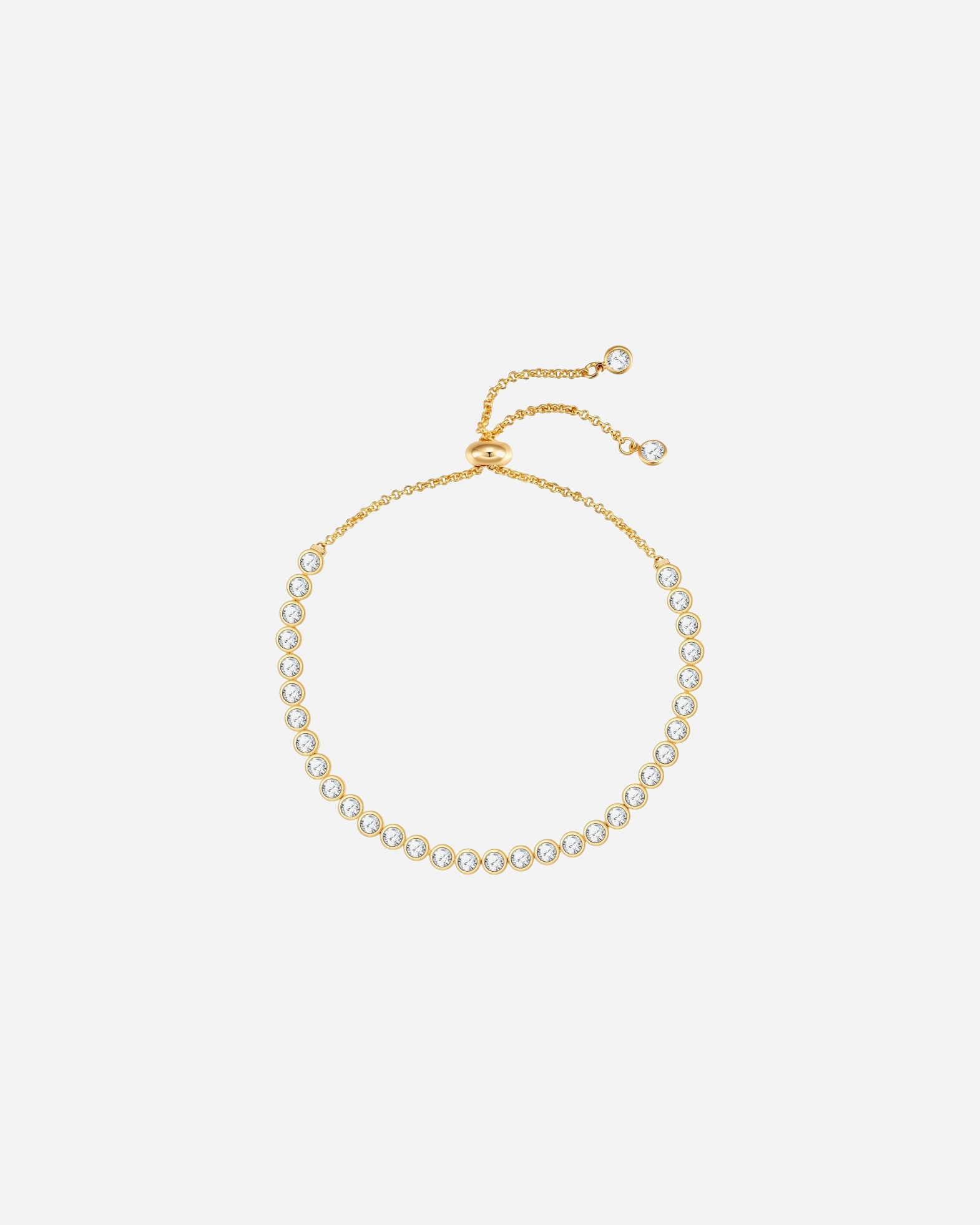 Bracelet pour Femme Lulu & Jane Bracelet en laiton en Or avec Zircon 24,0 cm, flexibel einstellbar